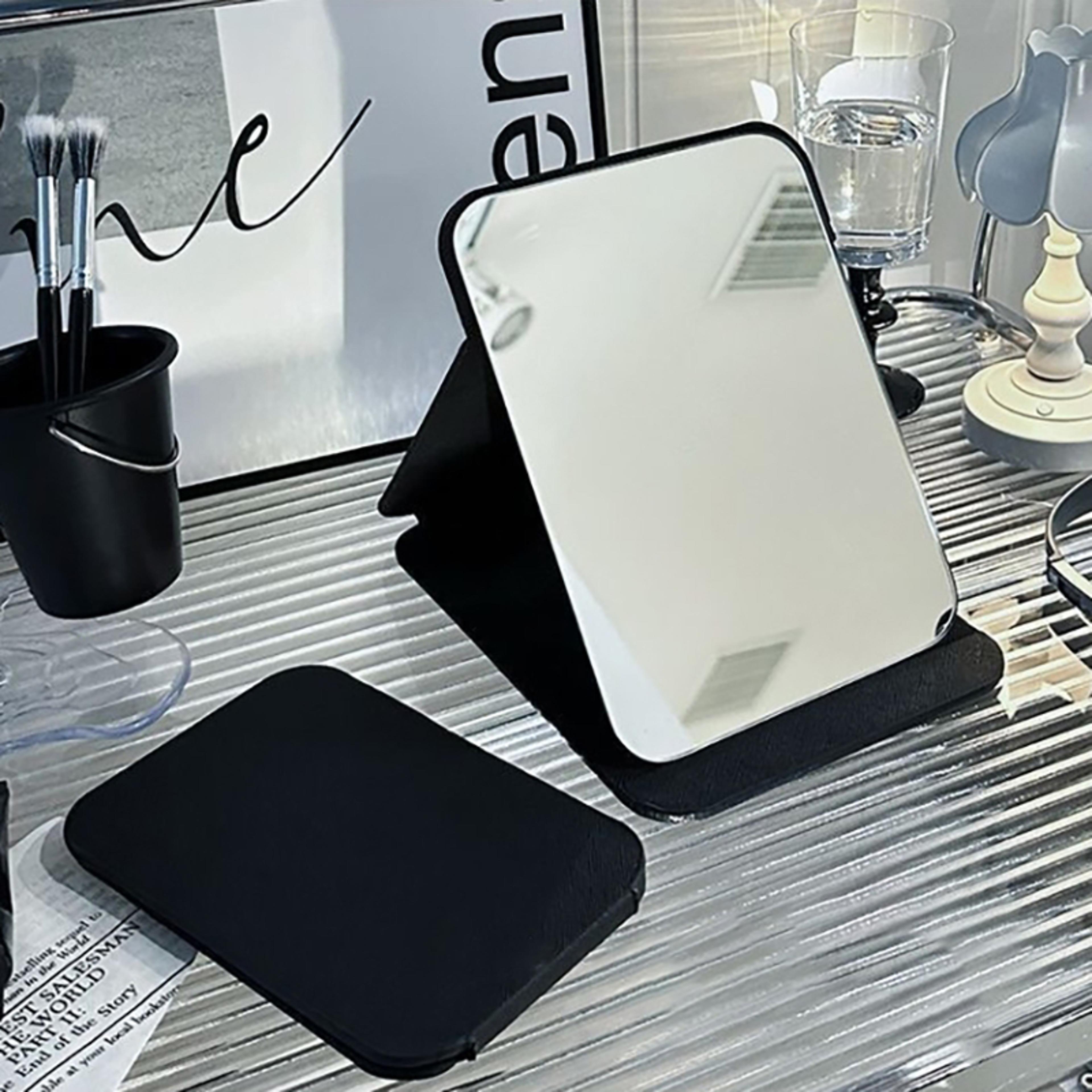 compact makeup mirror travel makeup mirror foldable pu leather pocket vanity mirror