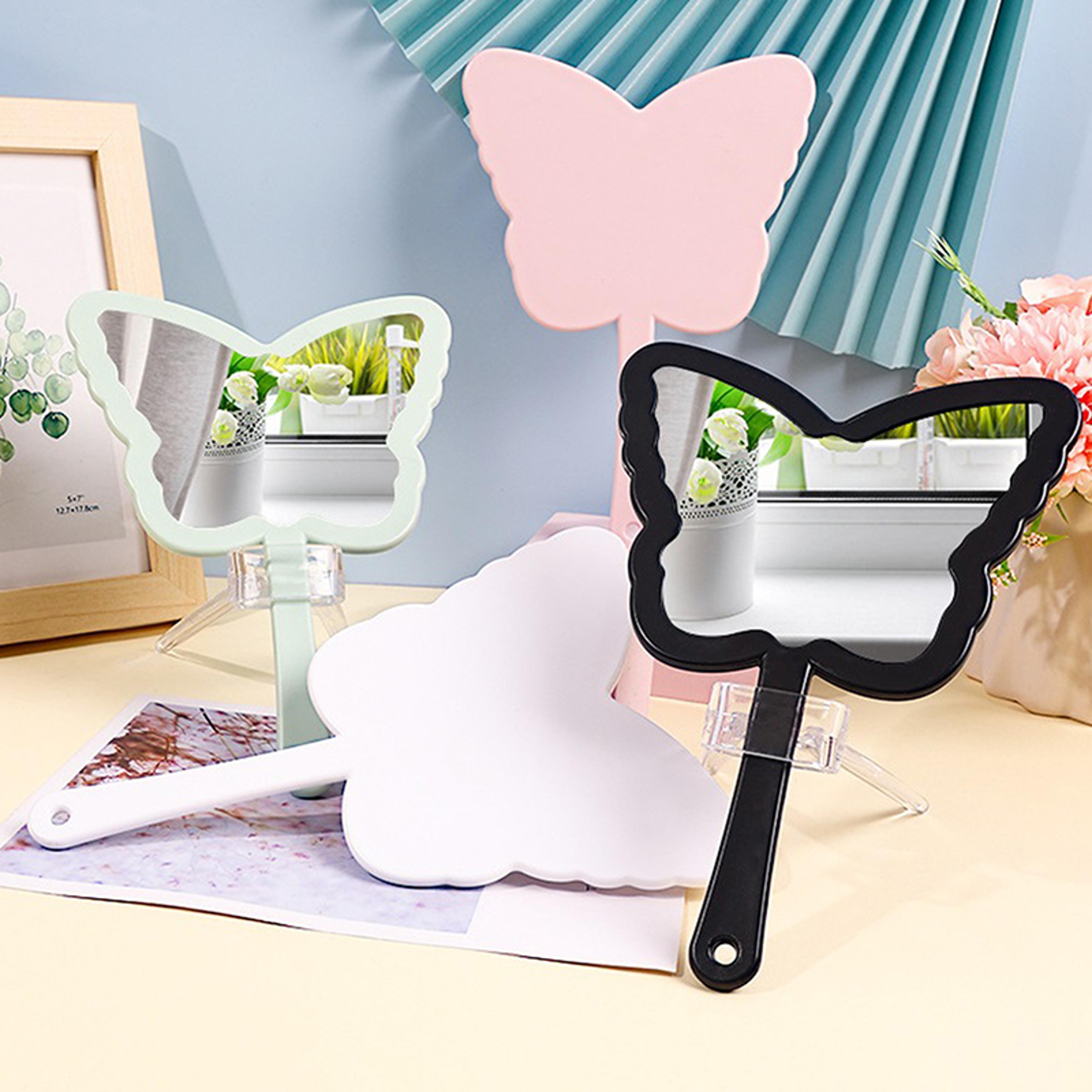 butterfly handheld makeup mirror portable butterfly hand mirror for makeup, beauty & travel