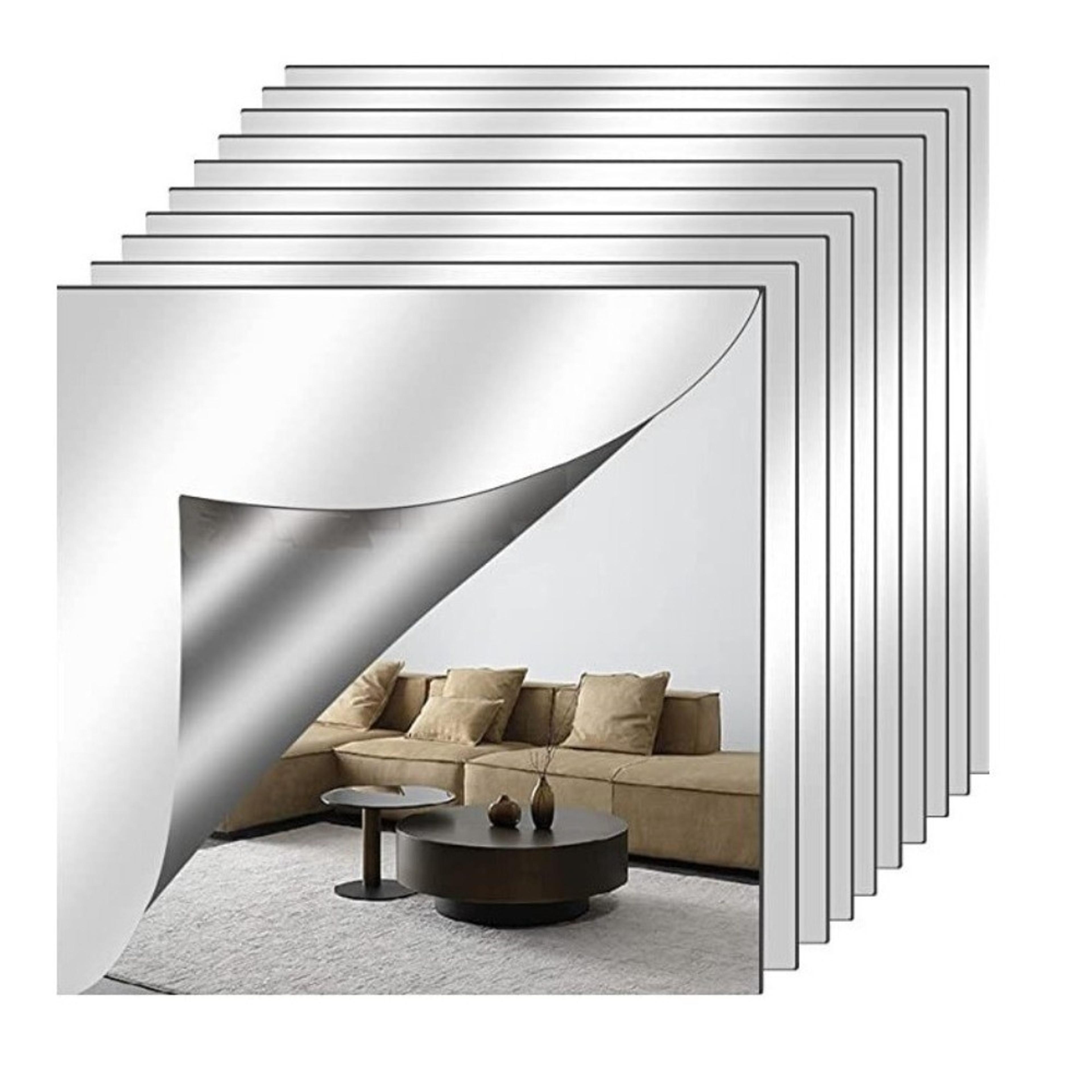 self adhesive acrylic mirror sheet shatterproof diy mirror tile for wall decor makeup gym closet
