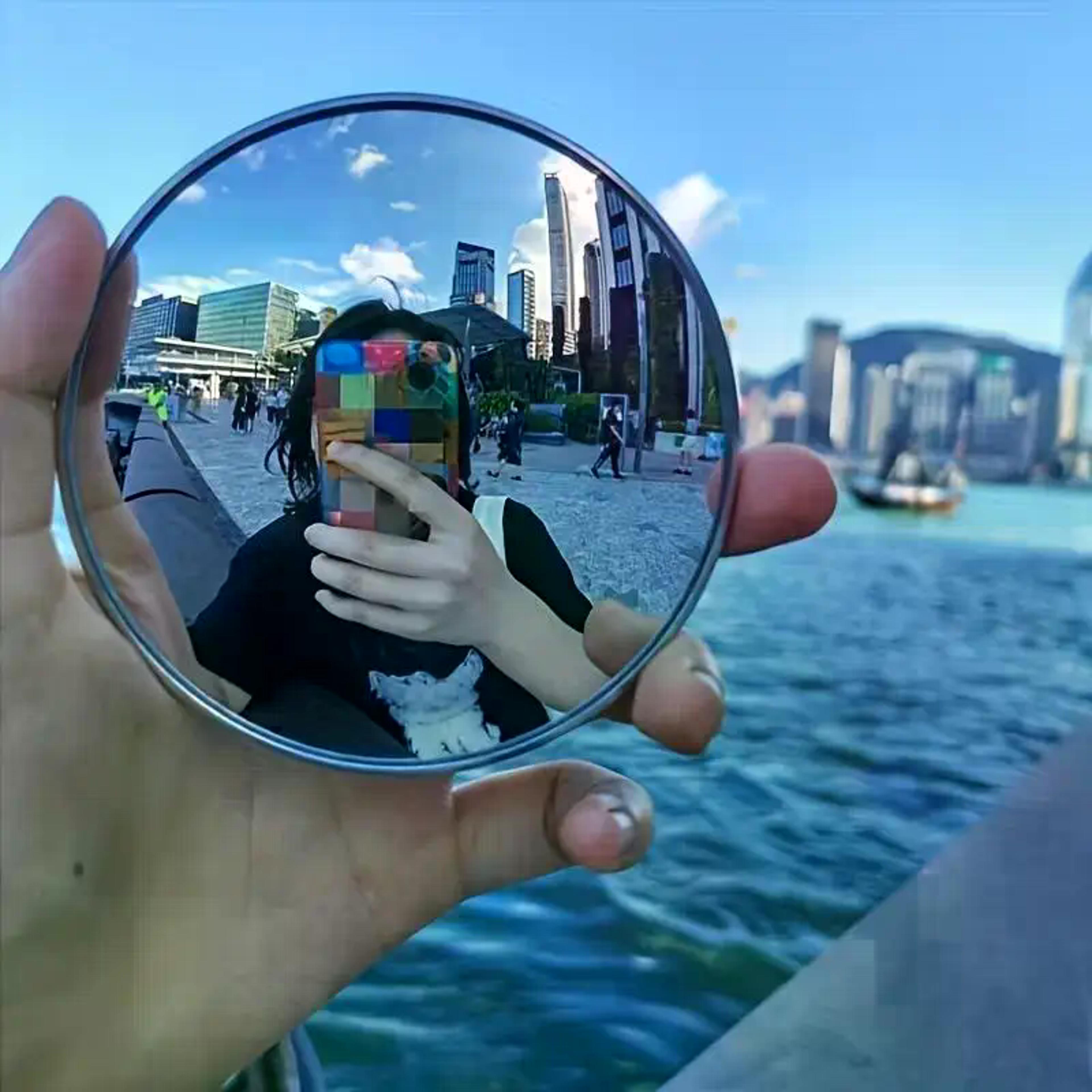 portable travel selfie mirror convex wide angle mirror for content creators & photography
