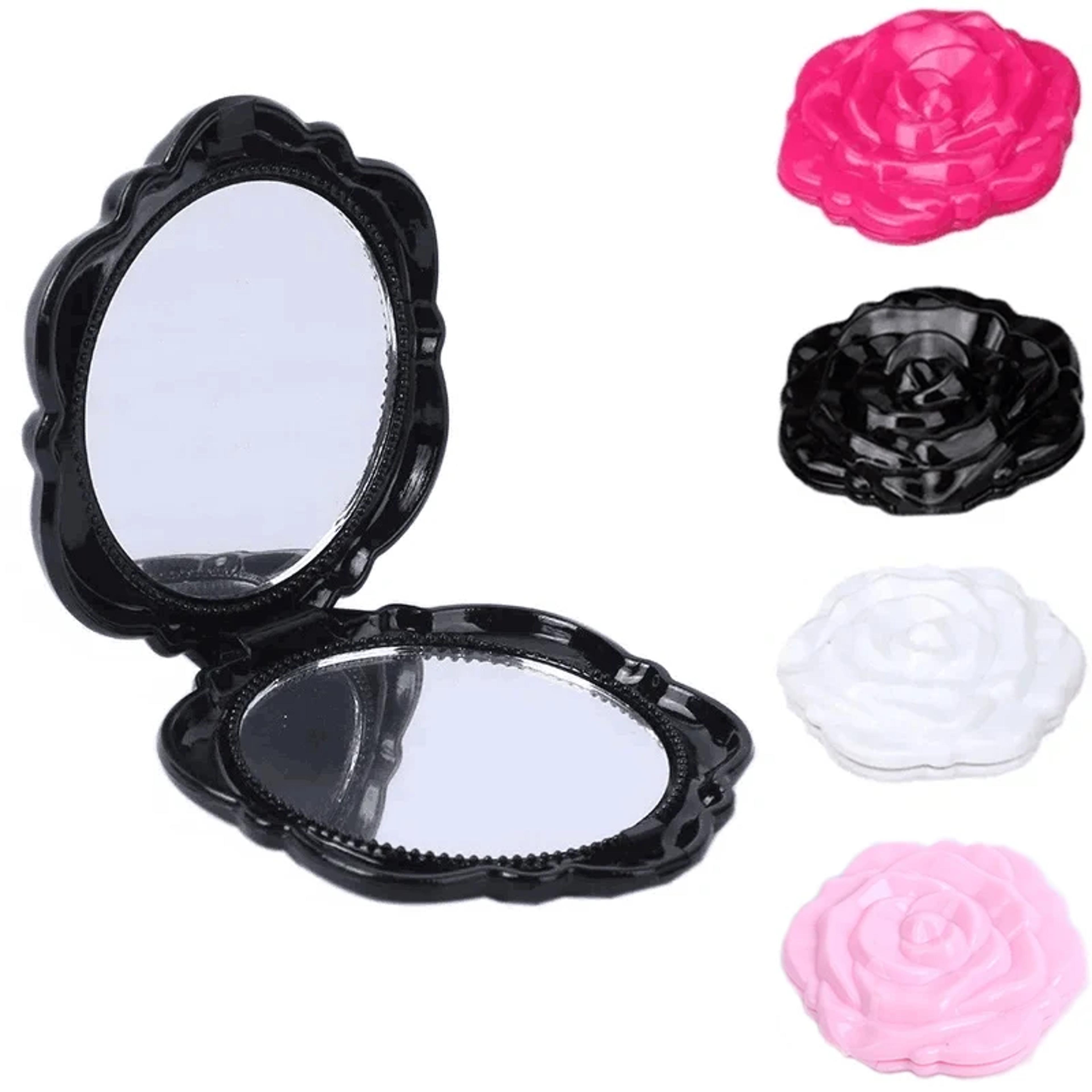vintage rose compact pocket mirror double sided portable makeup mirror for purse & travel
