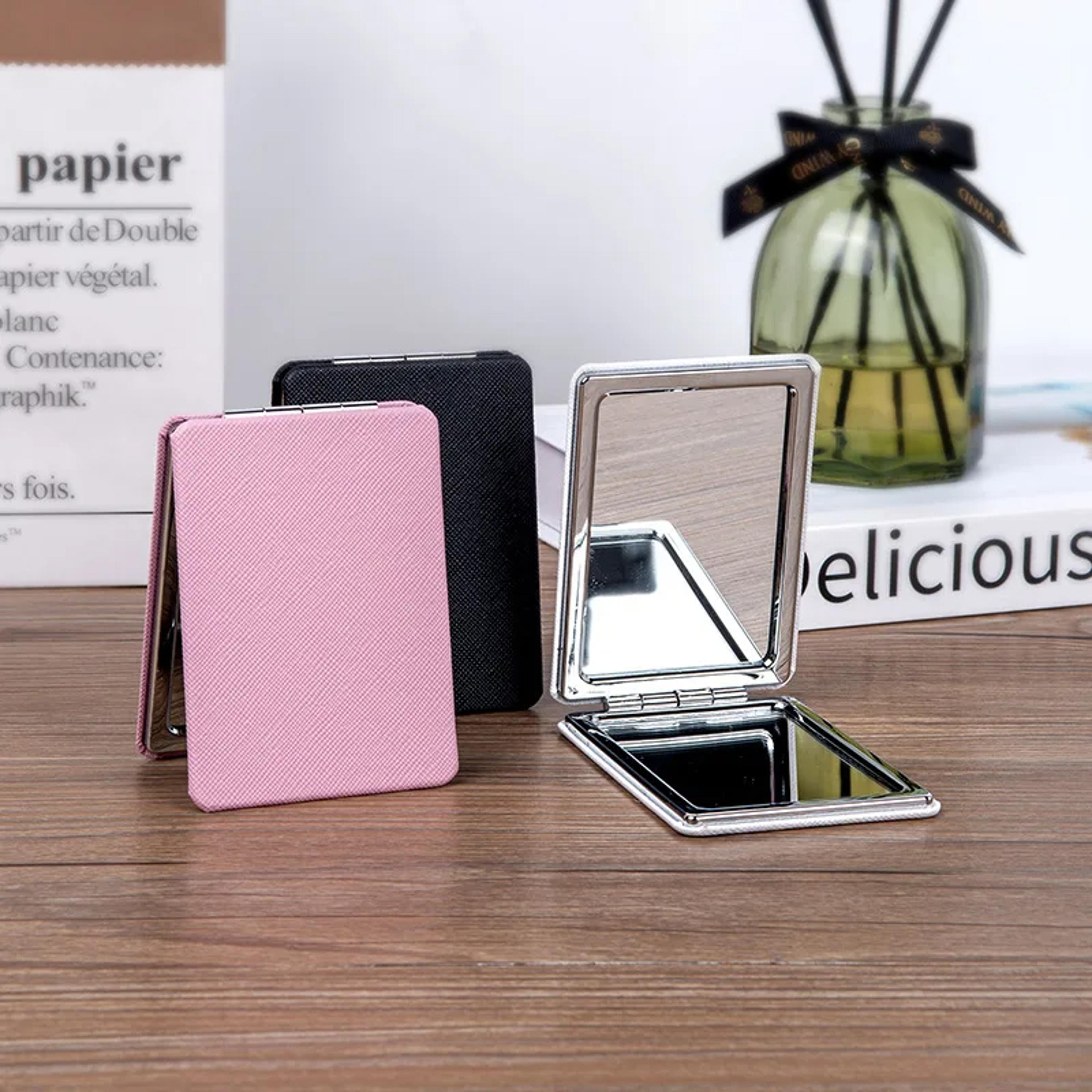 portable compact makeup mirror folding pocket travel mirror for makeup, touch-ups & everyday carry