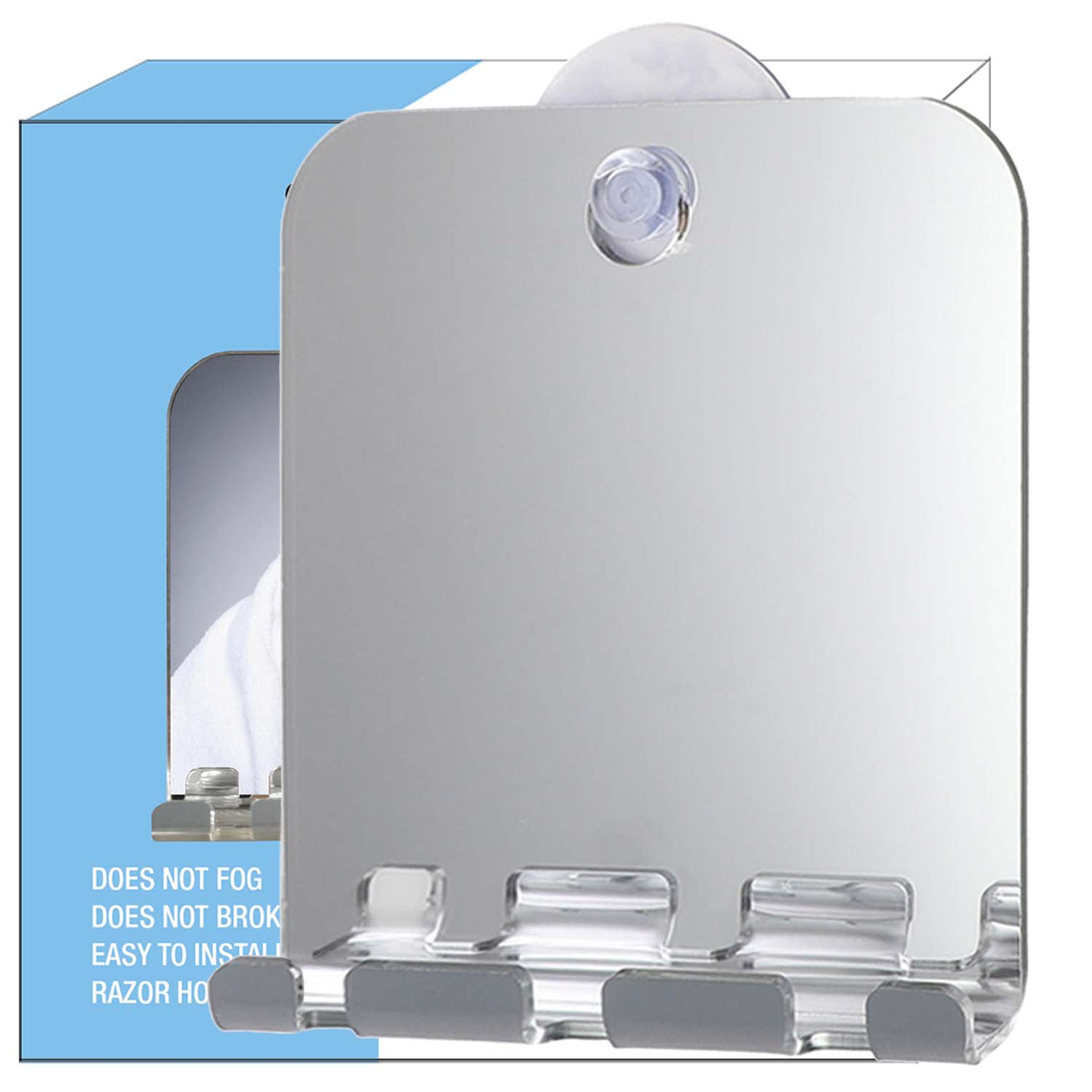 portable shower mirror with razor hook unbreakable acrylic fog free mirror for travel & bathroom