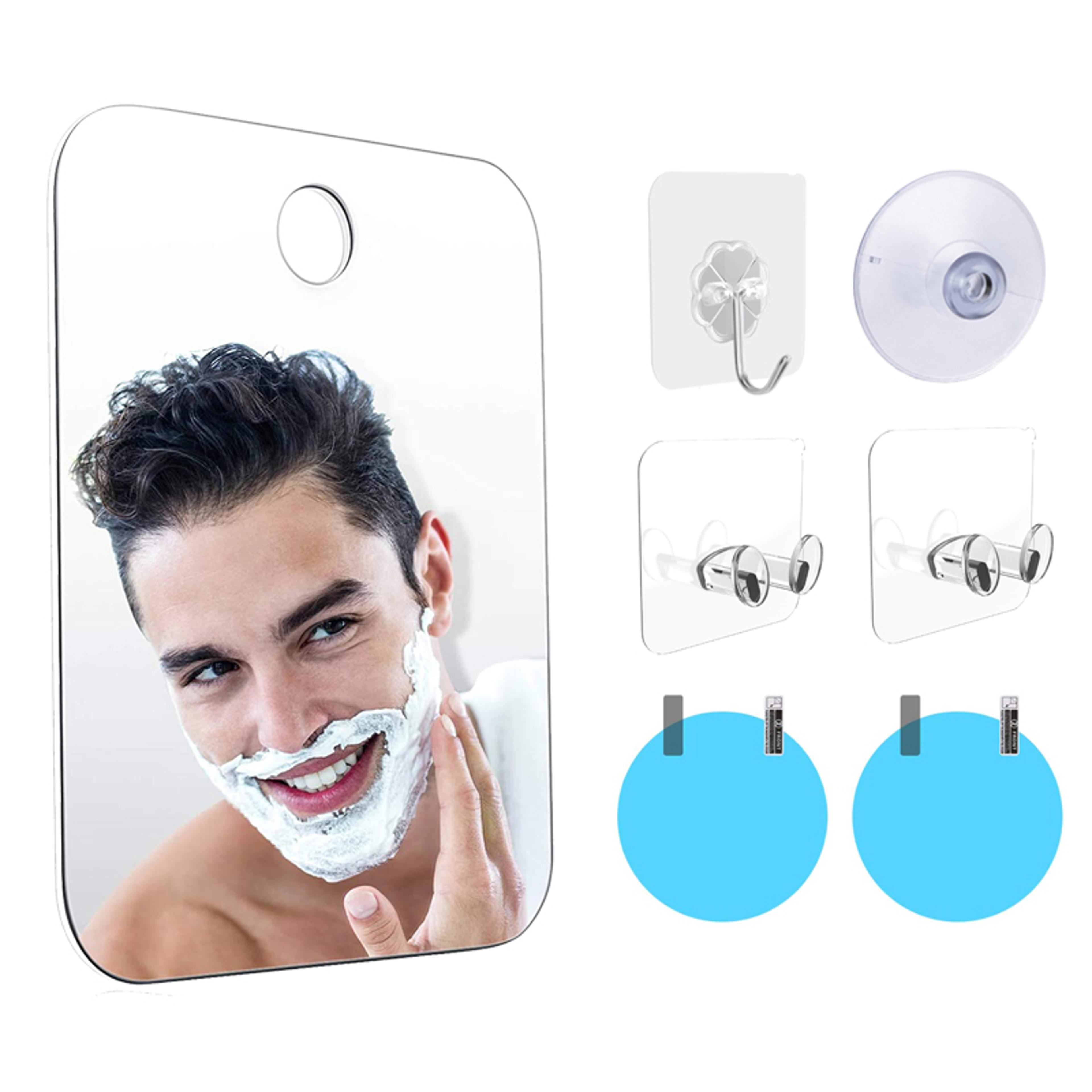 fogless shower mirror acrylic anti fog mirror for shaving, makeup & travel bathroom use