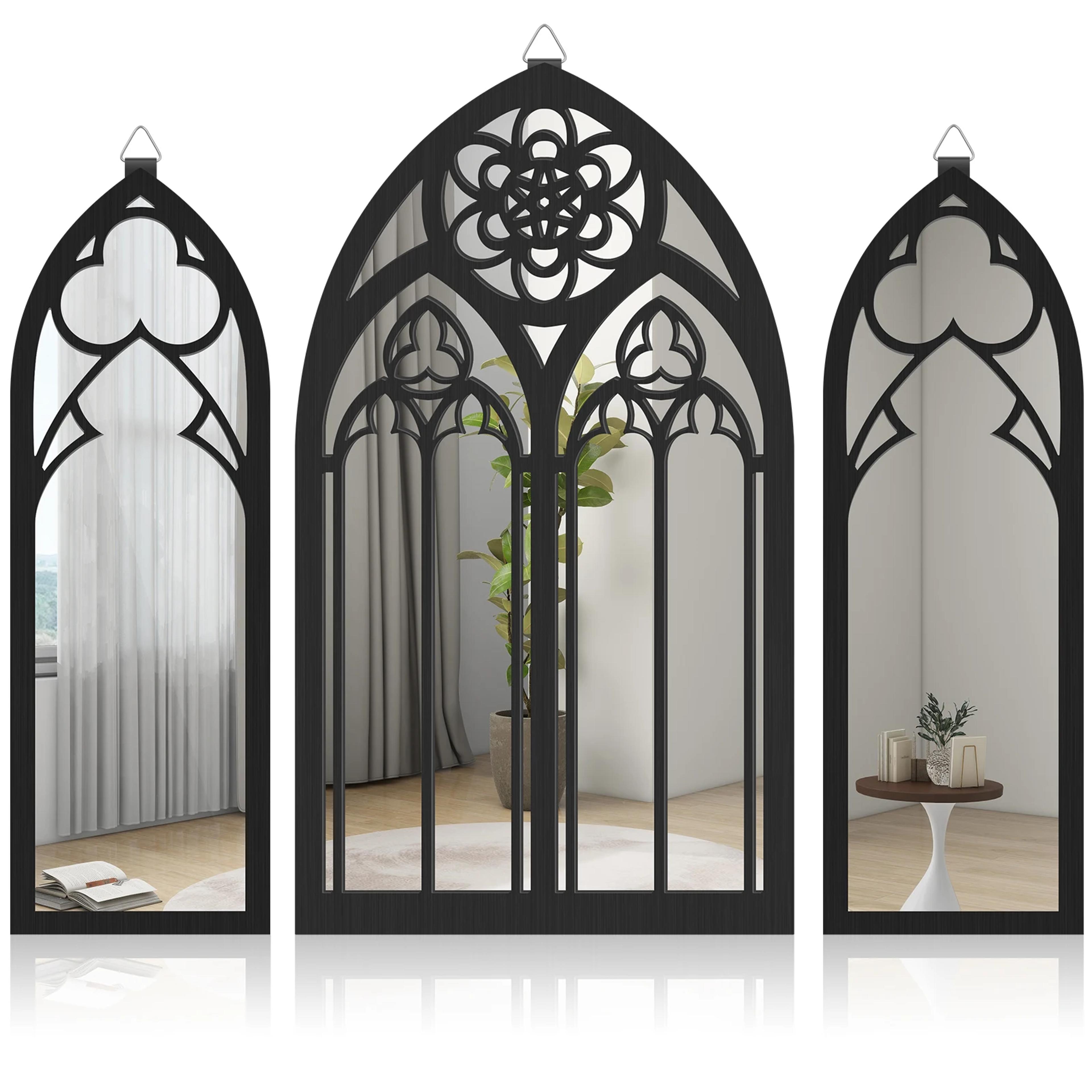 gothic wall mirror set vintage cathedral arch decorative wall mirrors