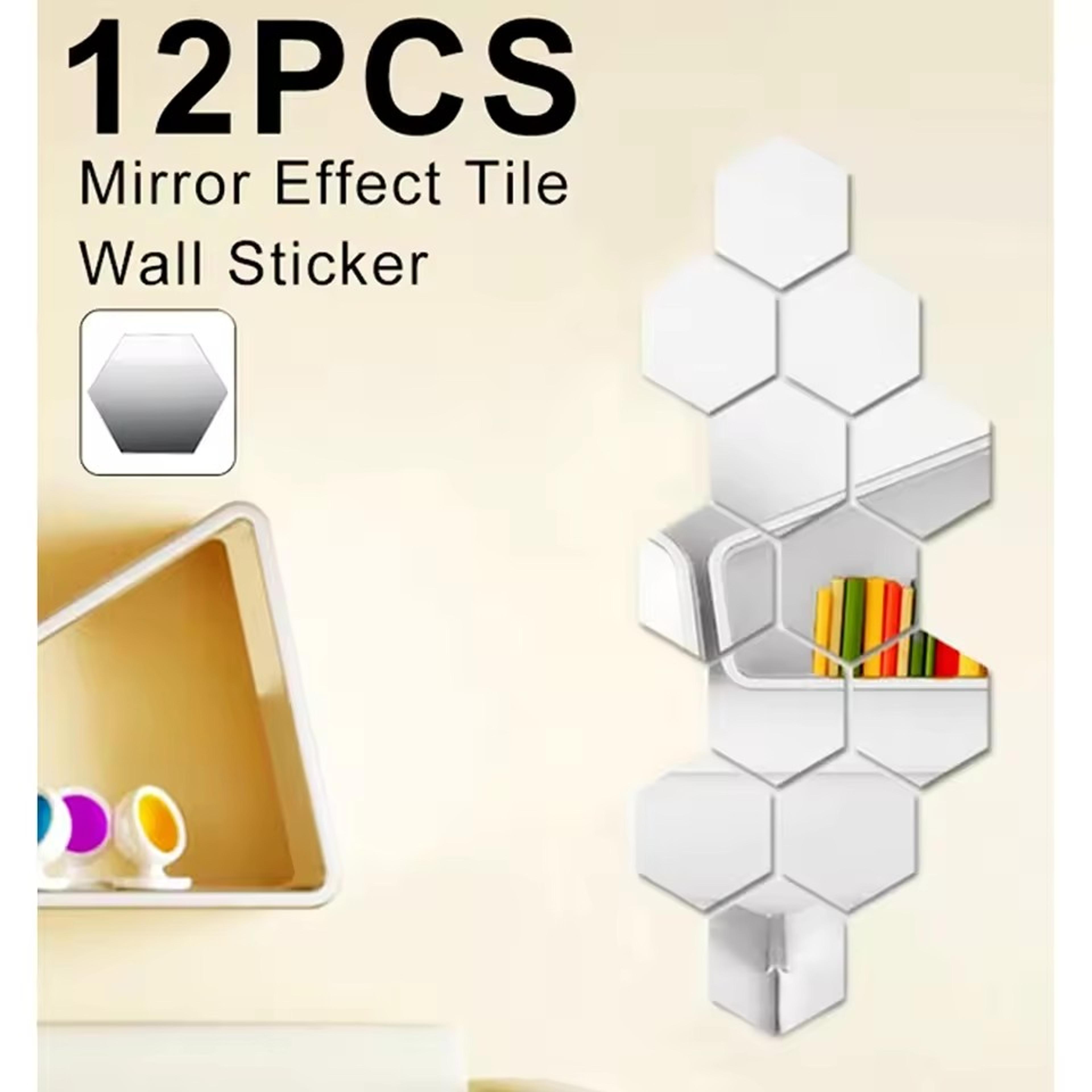 hexagon mirror wall stickers self adhesive acrylic 3d wall decor for home