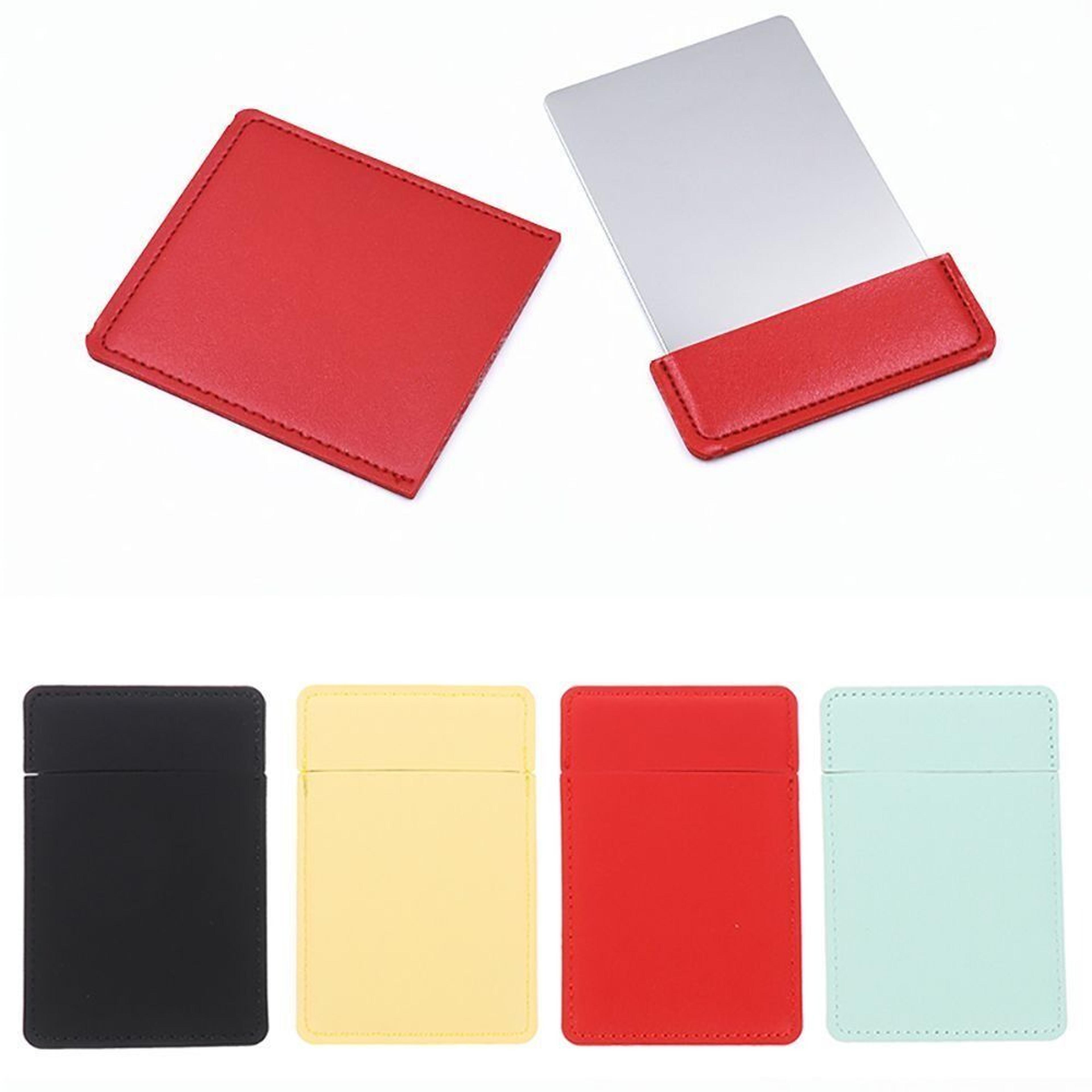 pu leather pocket makeup mirror compact stainless steel travel vanity mirror