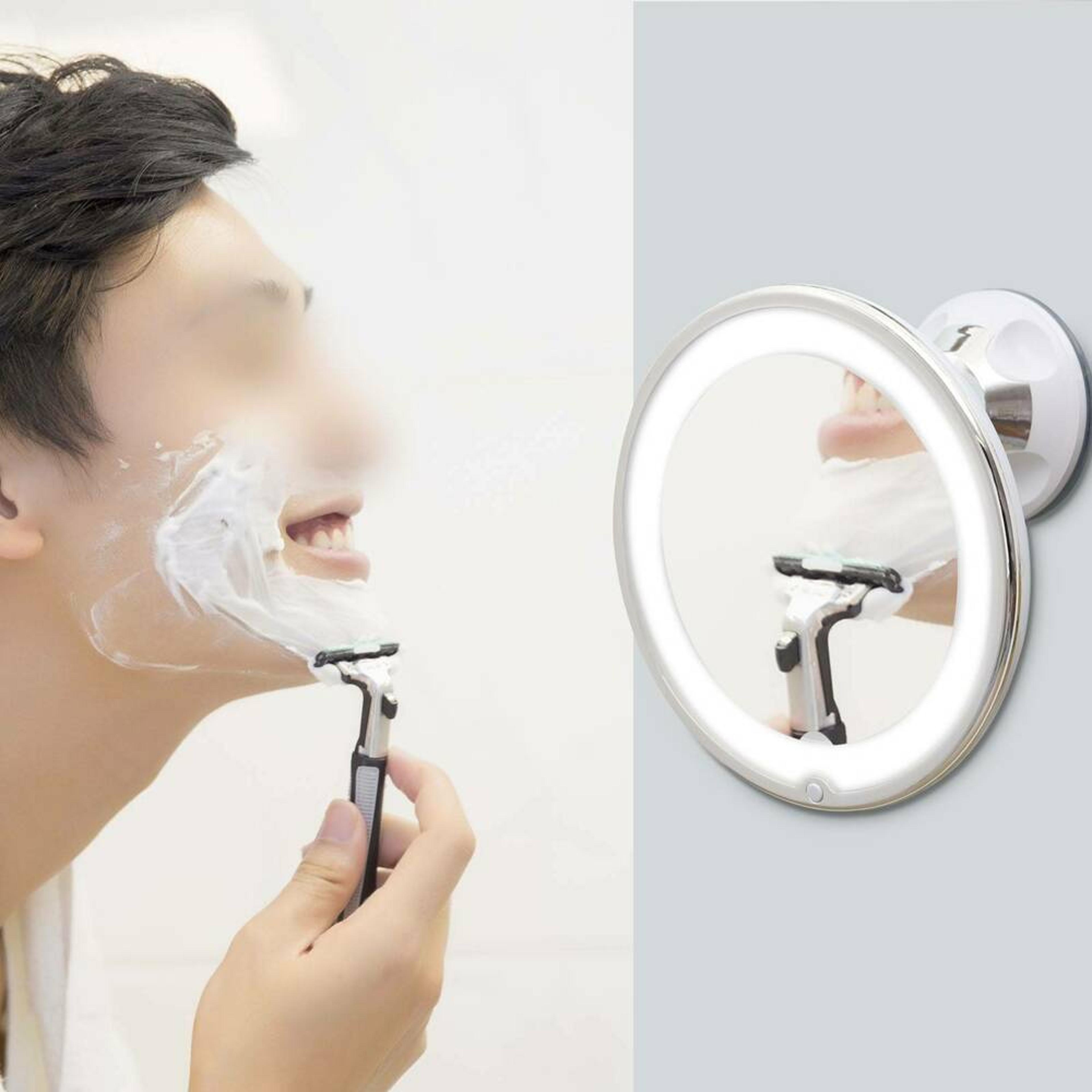 lighted makeup mirror with magnifying mirror, 14 led lights, double-sided led vanity mirror with suction base