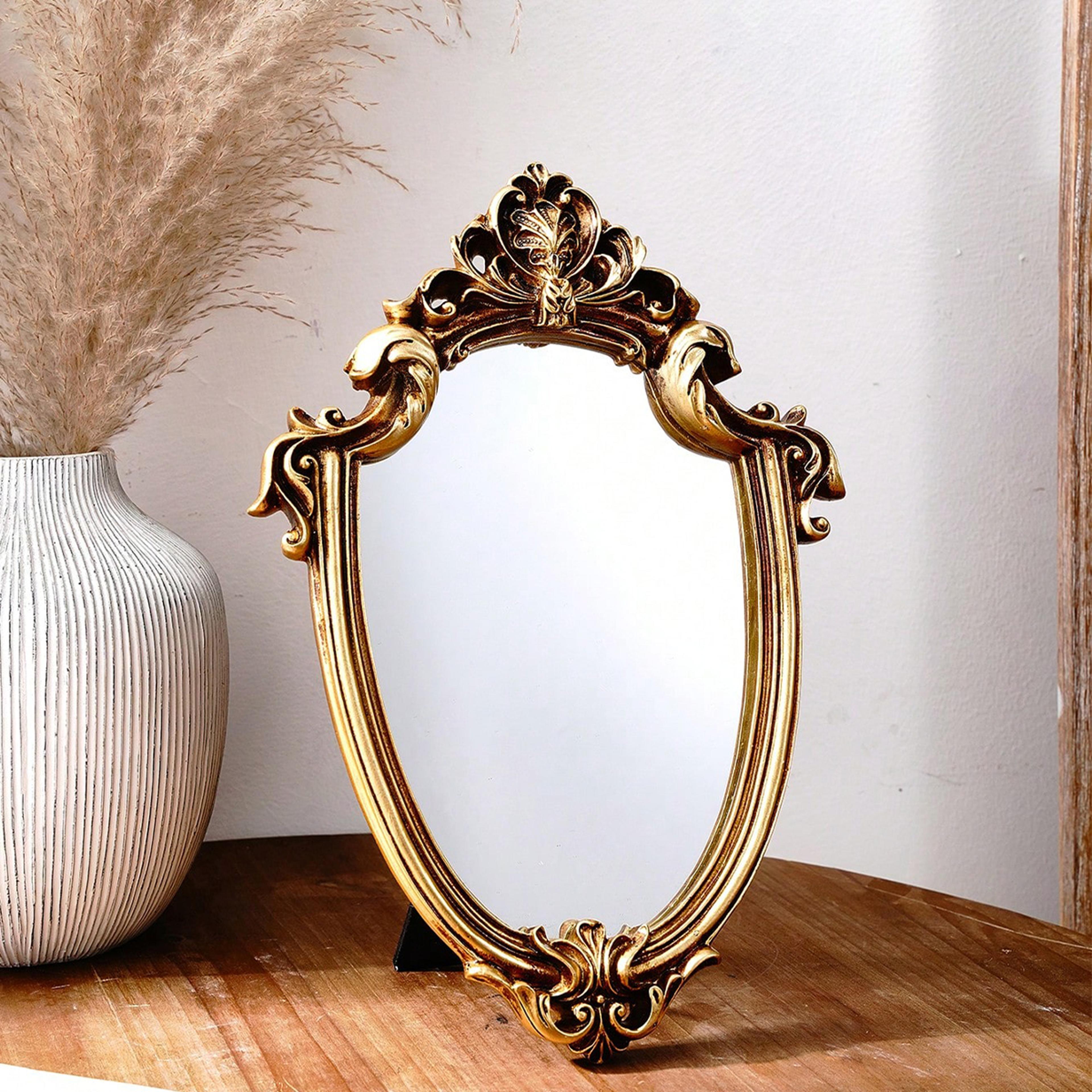 vintage wall mirror decorative vanity mirror with ornate gold resin frame european style accent decor