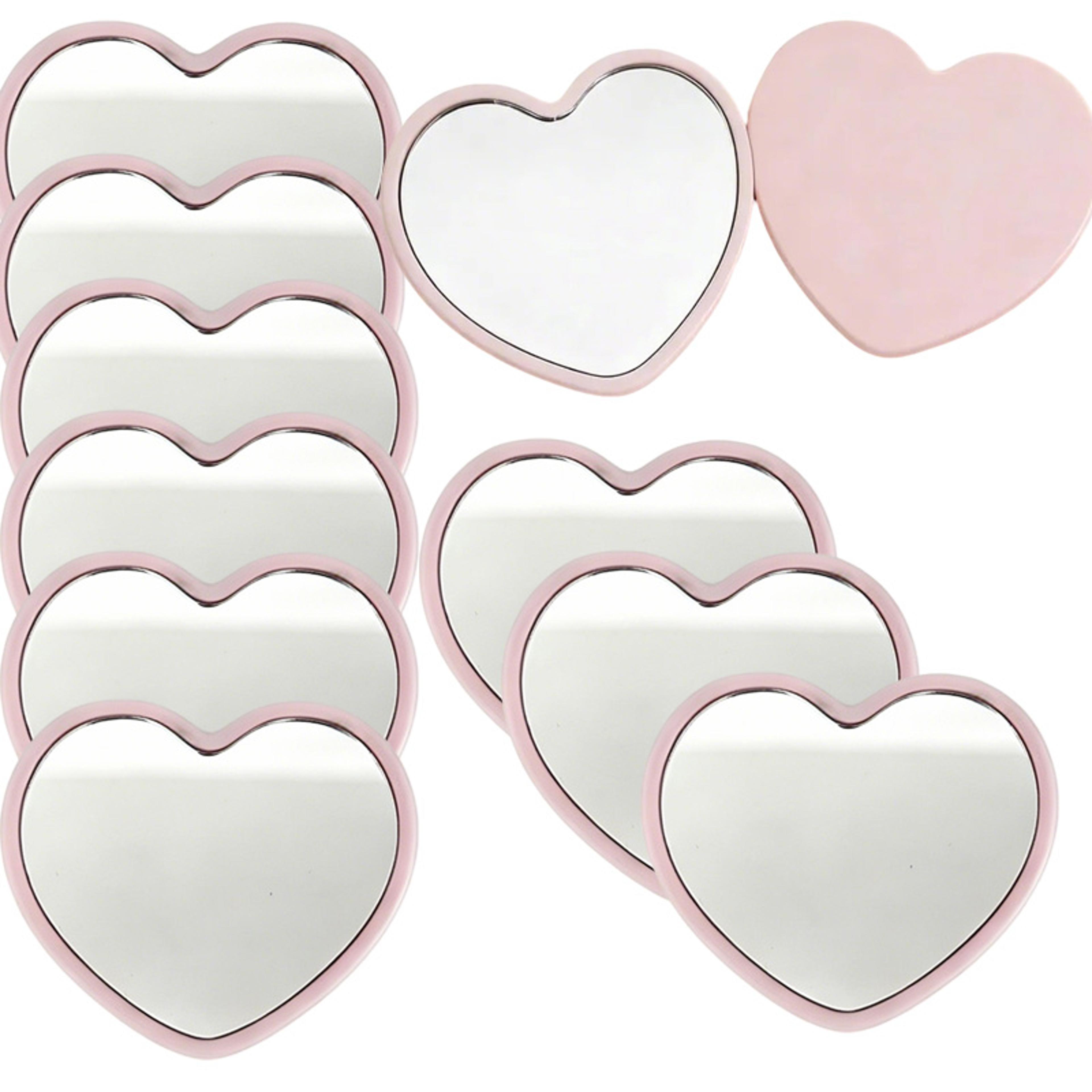 cute heart pocket mirror mini kawaii compact makeup mirror for purse, travel & gifts