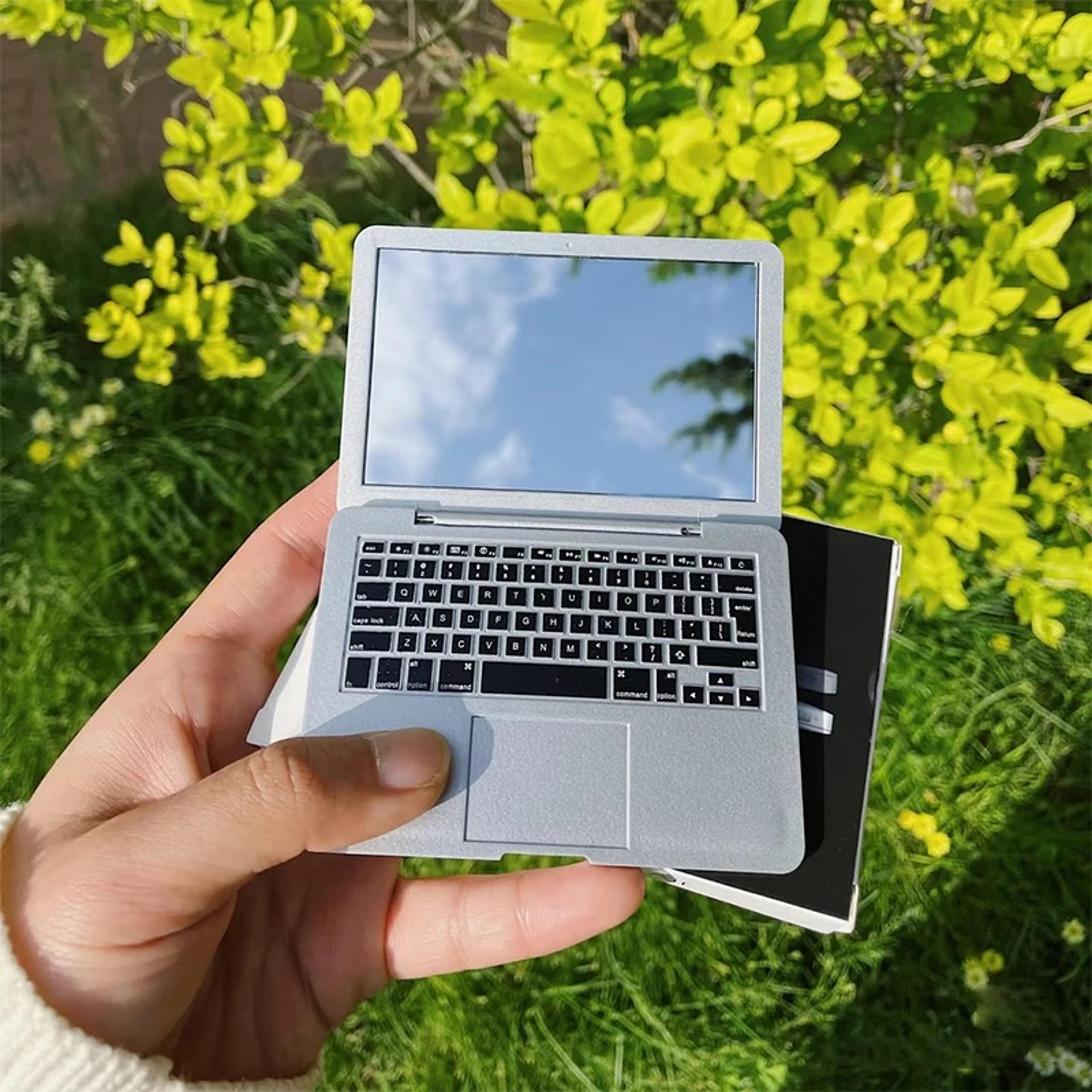 mini laptop pocket makeup mirror foldable compact travel beauty mirror