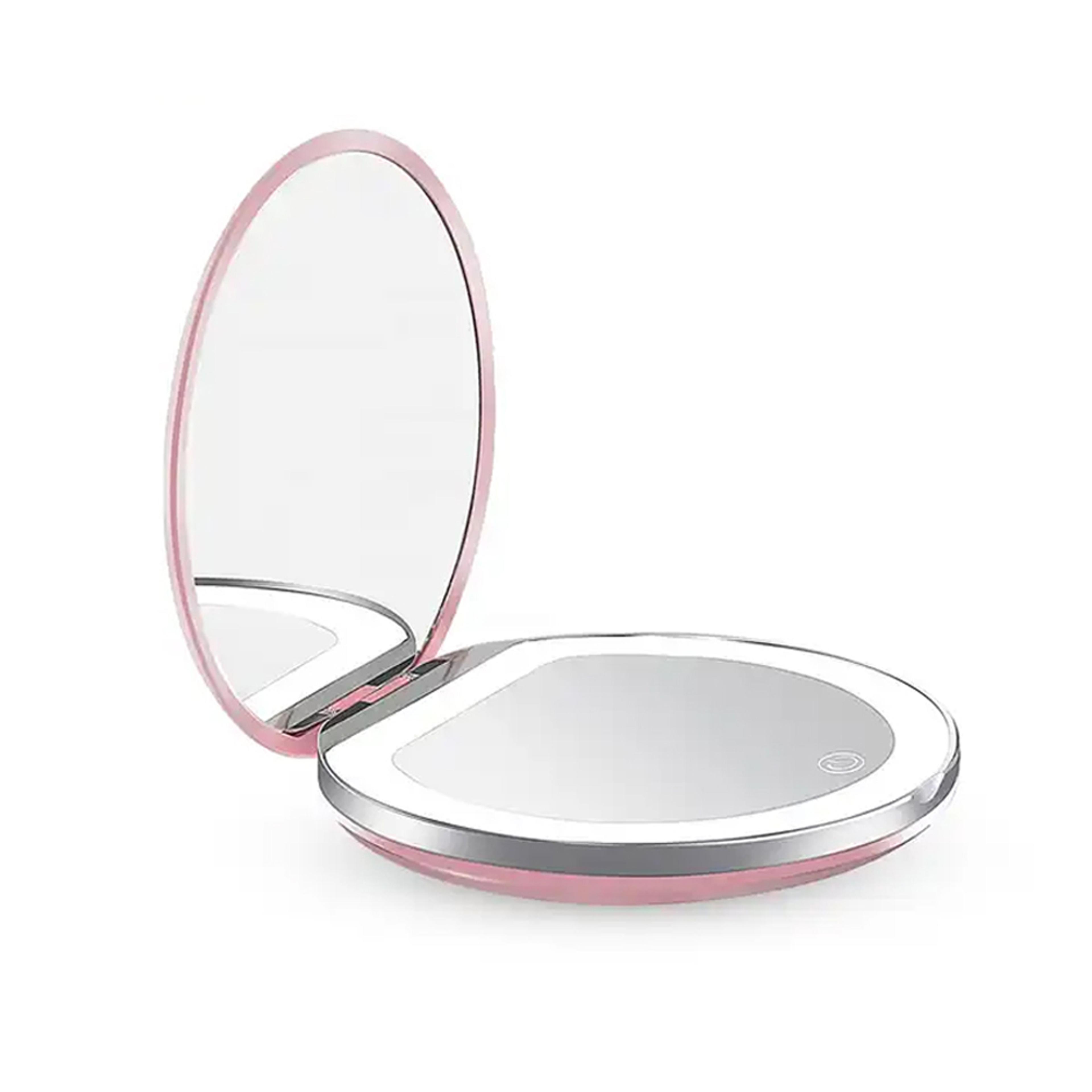 rechargeable led makeup mirror portable foldable travel makeup mirror with smart touch light