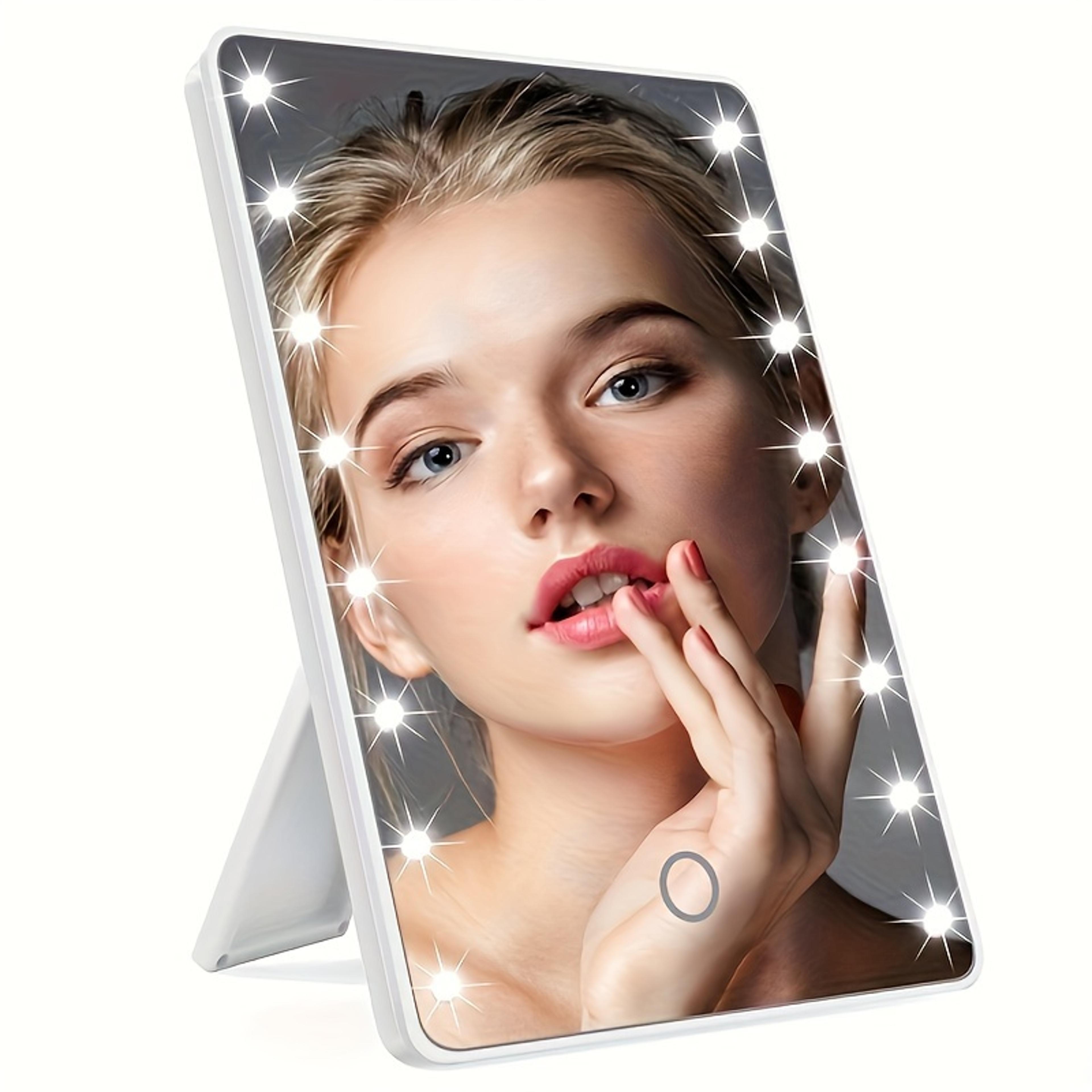 led makeup mirror with 16 lights touch dimmable vanity mirror usb battery powered