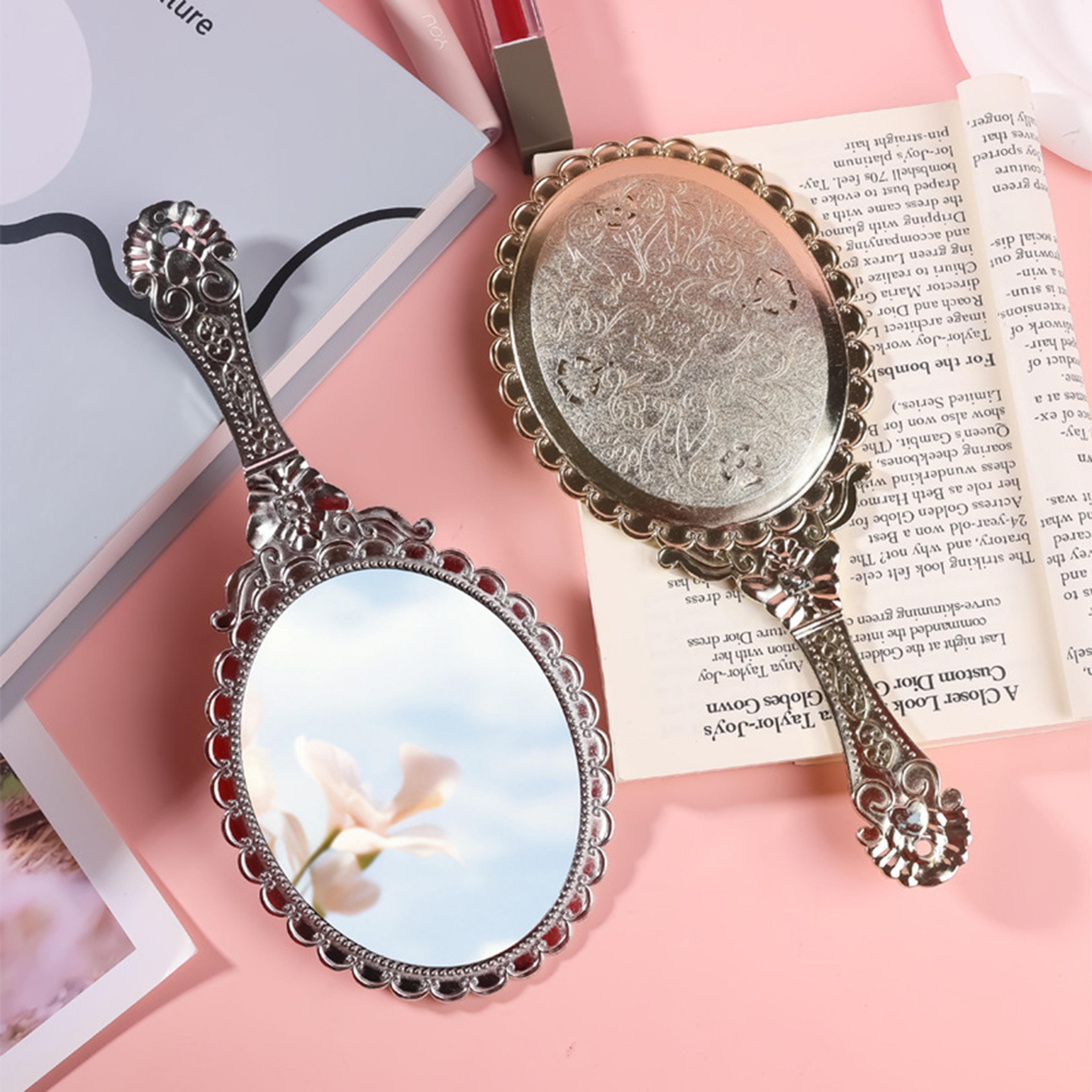 vintage handheld makeup mirror portable vanity mirror with hd glass for travel, gifts & daily beauty