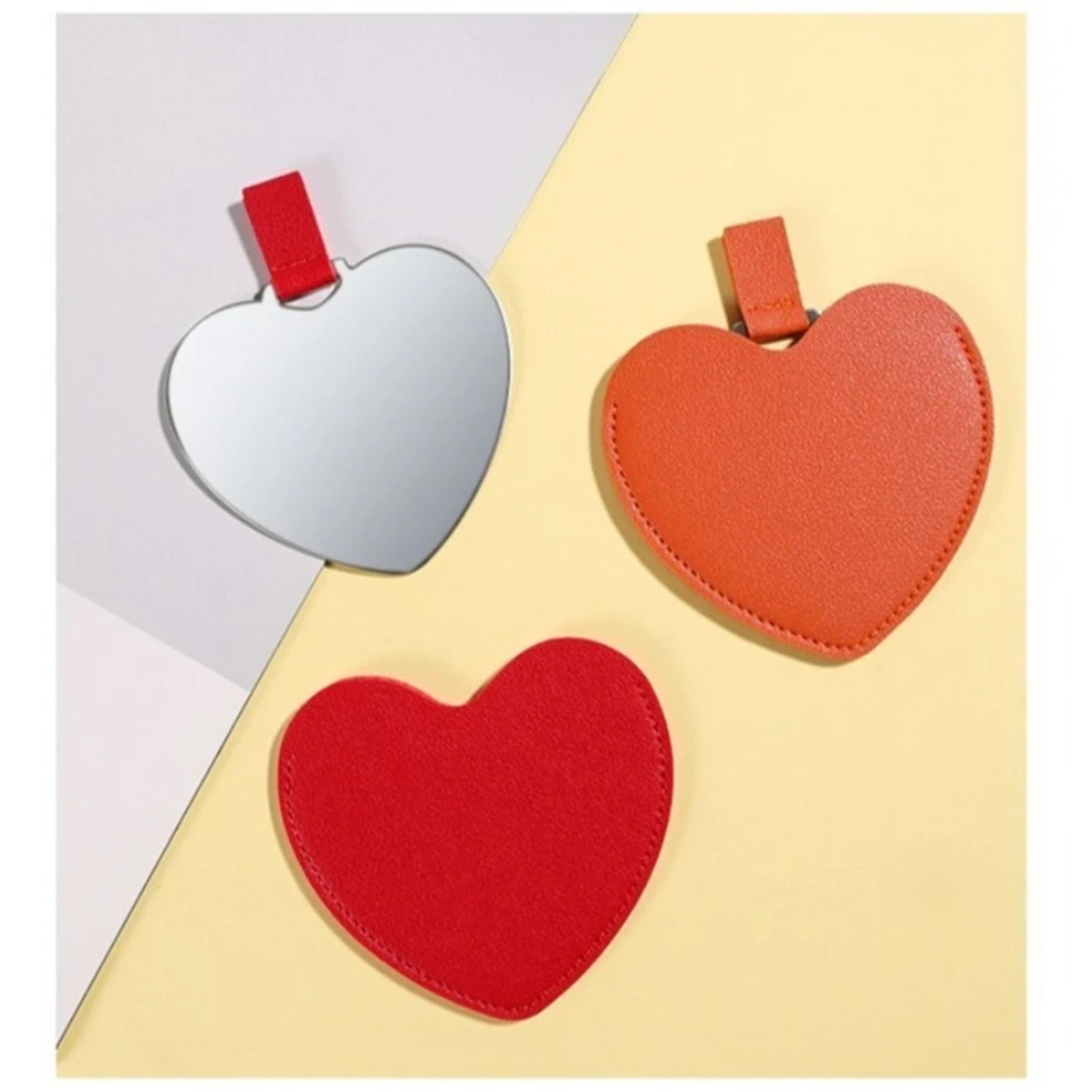 compact pocket mirror with pu leather cover portable stainless steel travel makeup mirror for purse
