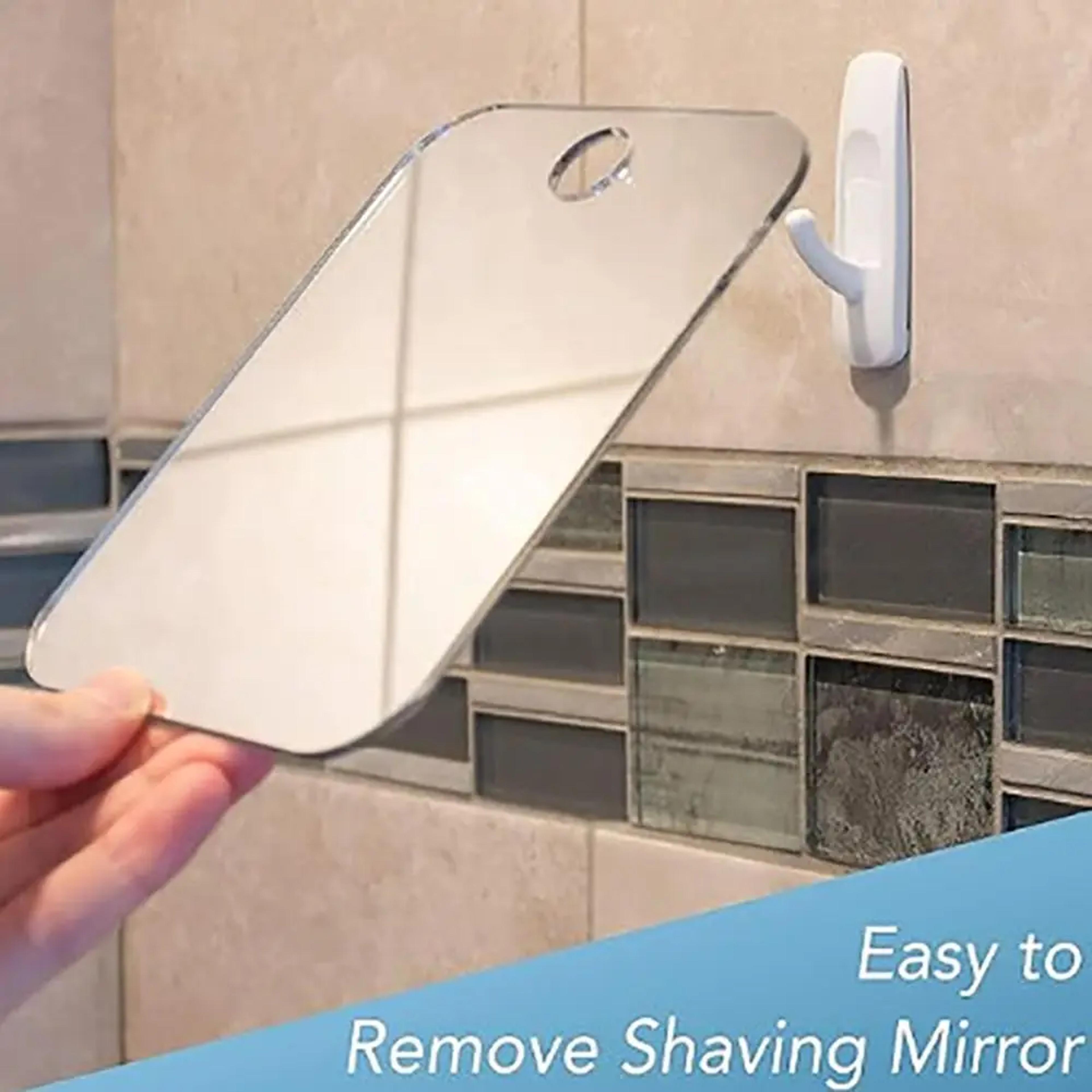 fogless shower mirror shatterproof handheld shaving & portable makeup mirror