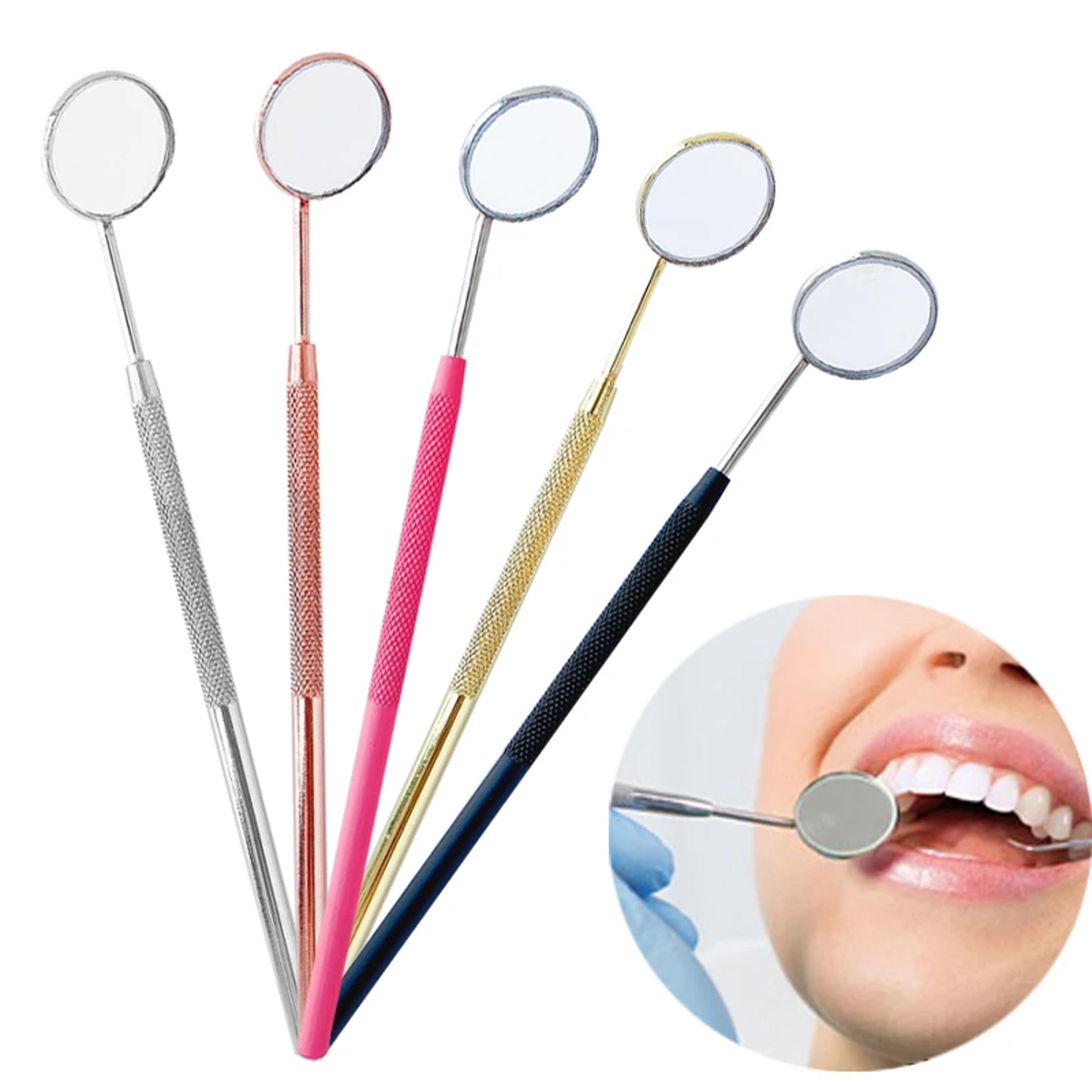 stainless steel dental mirror for oral inspection teeth cleaning and makeup precision viewing