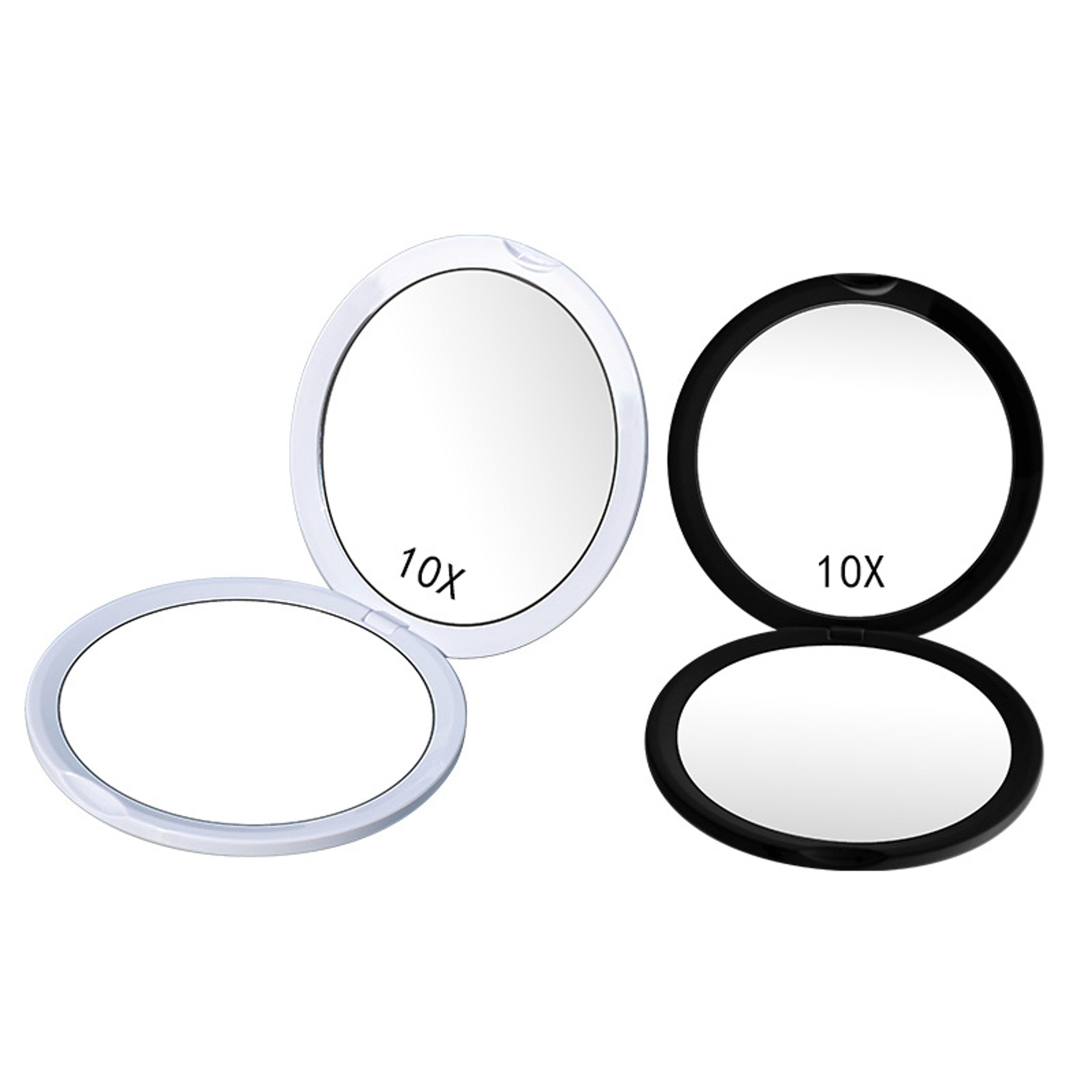 portable compact makeup mirror with 10x magnifying double sided travel pocket mirror