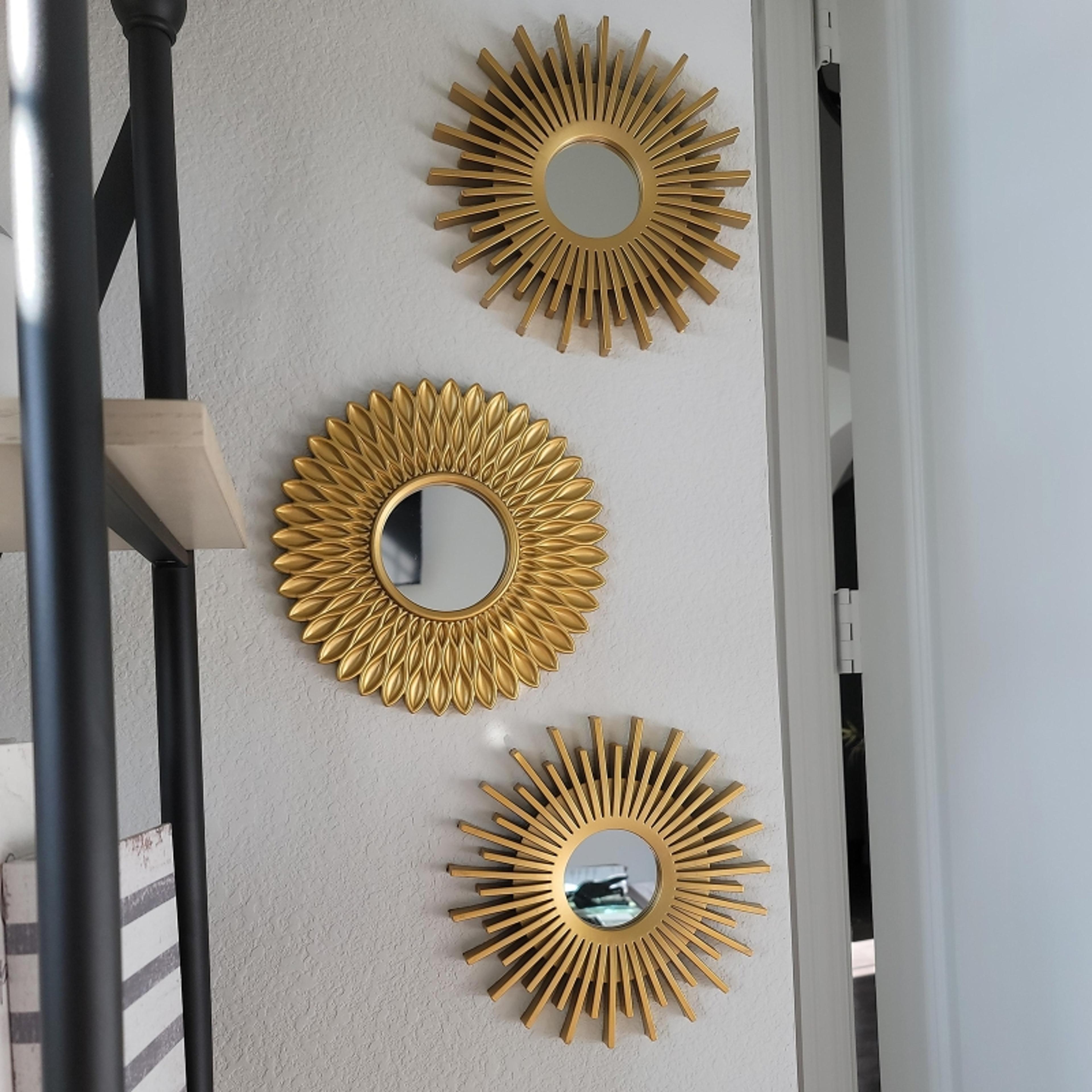 gold wall mirrors set of 3 decorative round wall mirror hanging home wall decor