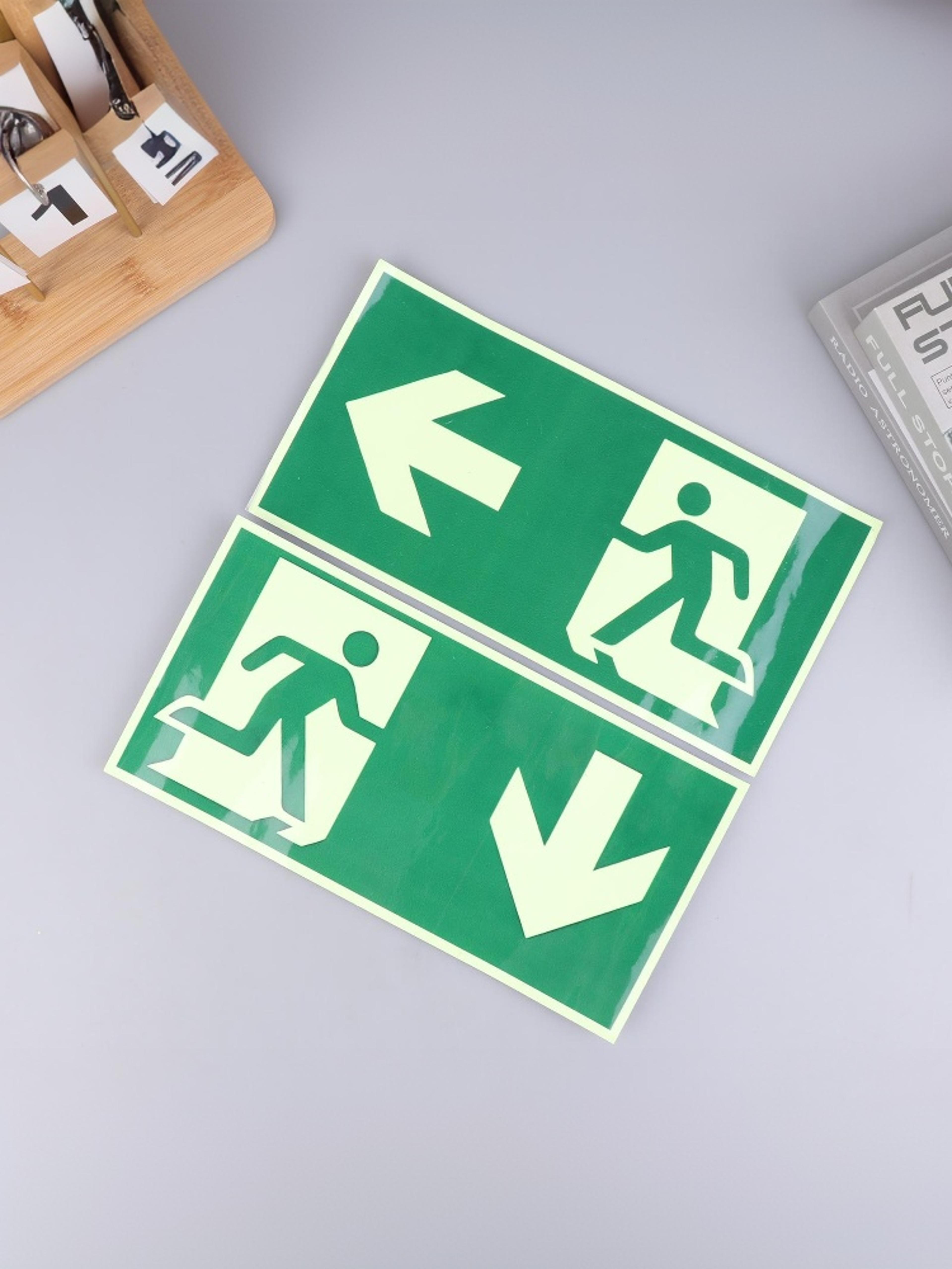 glow in the dark exit sign photo luminescent emergency exit sticker for fire safety and evacuation