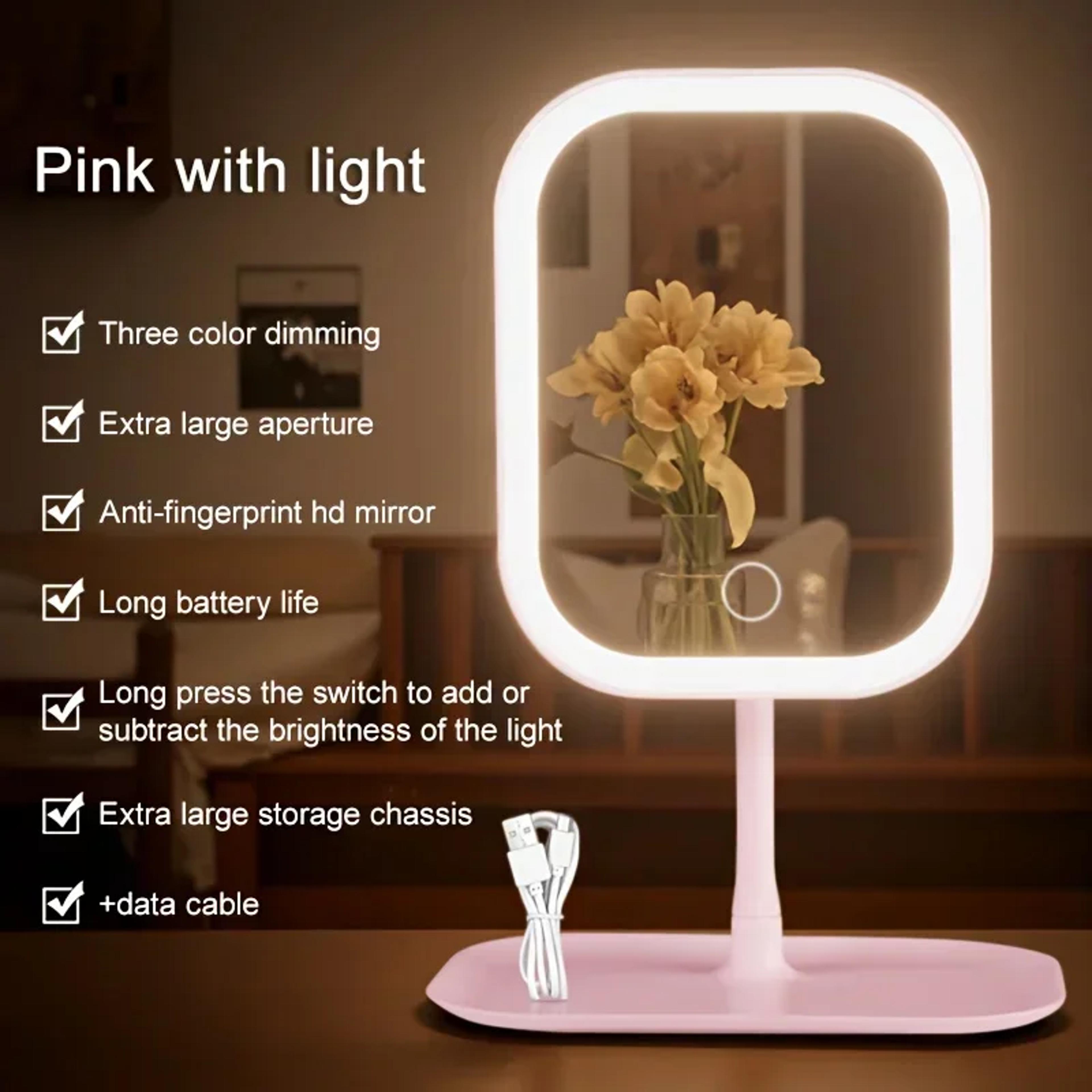 led makeup mirror with color lights touch control desktop vanity mirror