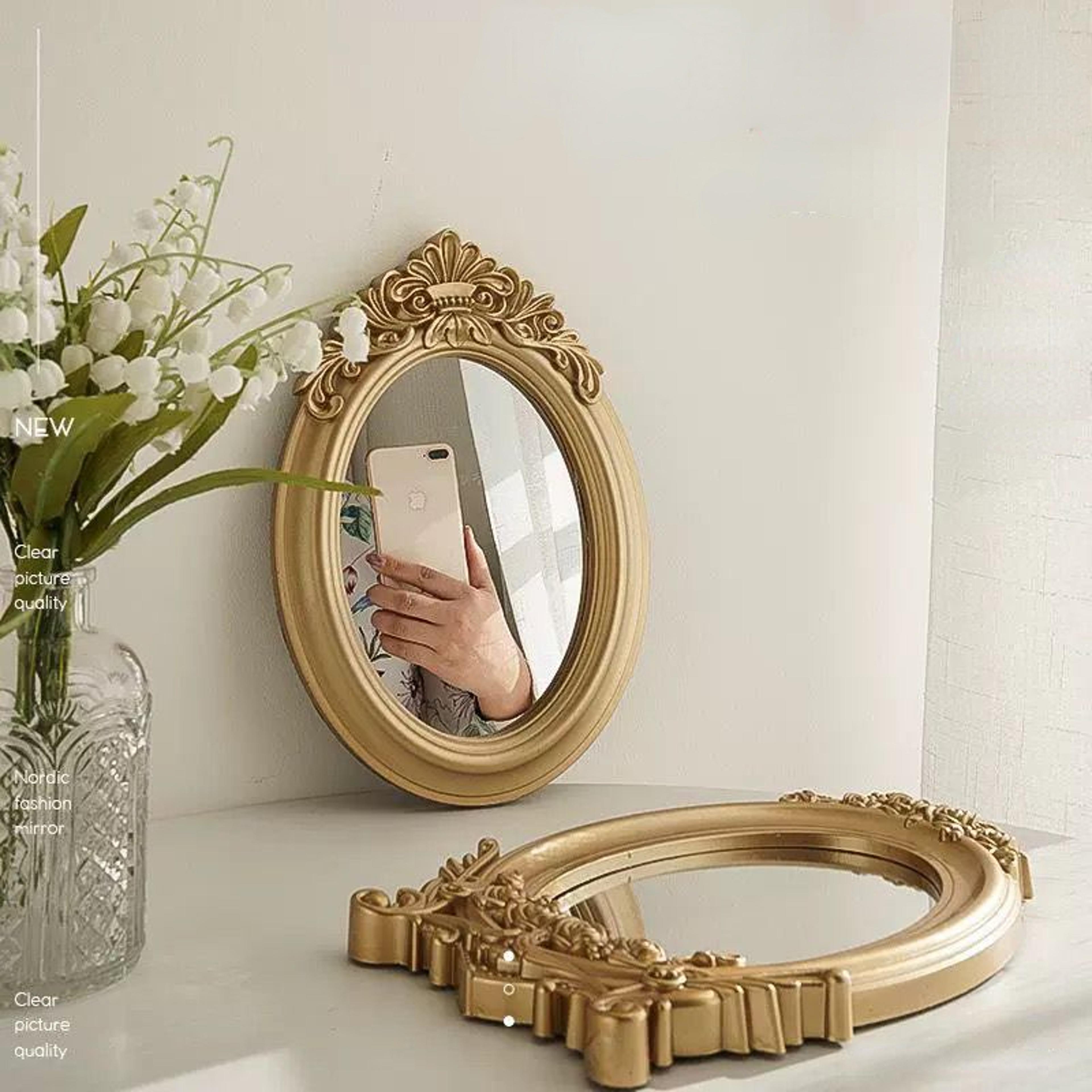 vintage vanity mirror with ornate gold frame decorative tabletop makeup mirror