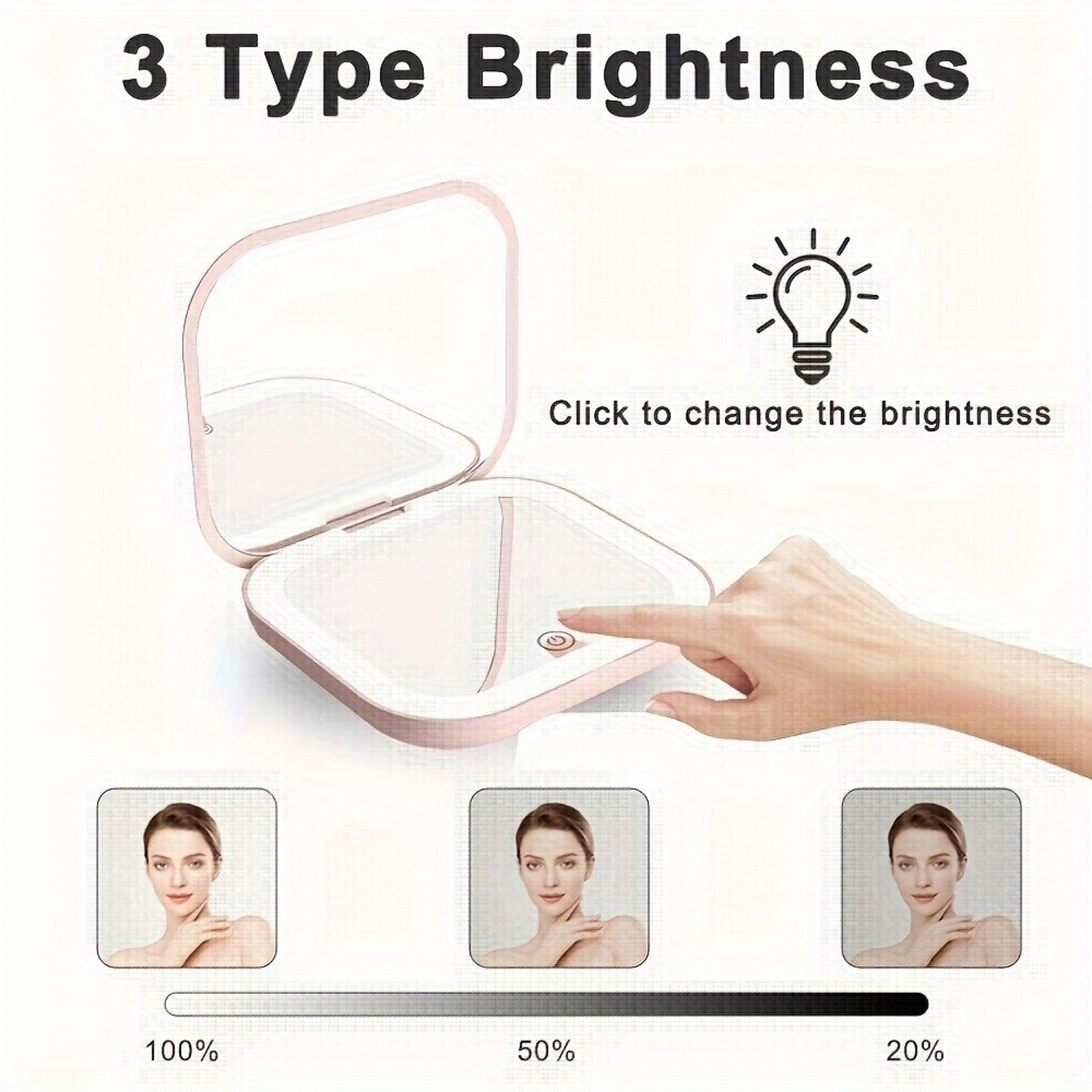 led lighted travel makeup mirror compact pocket vanity mirror for purse & on-the-go touch ups