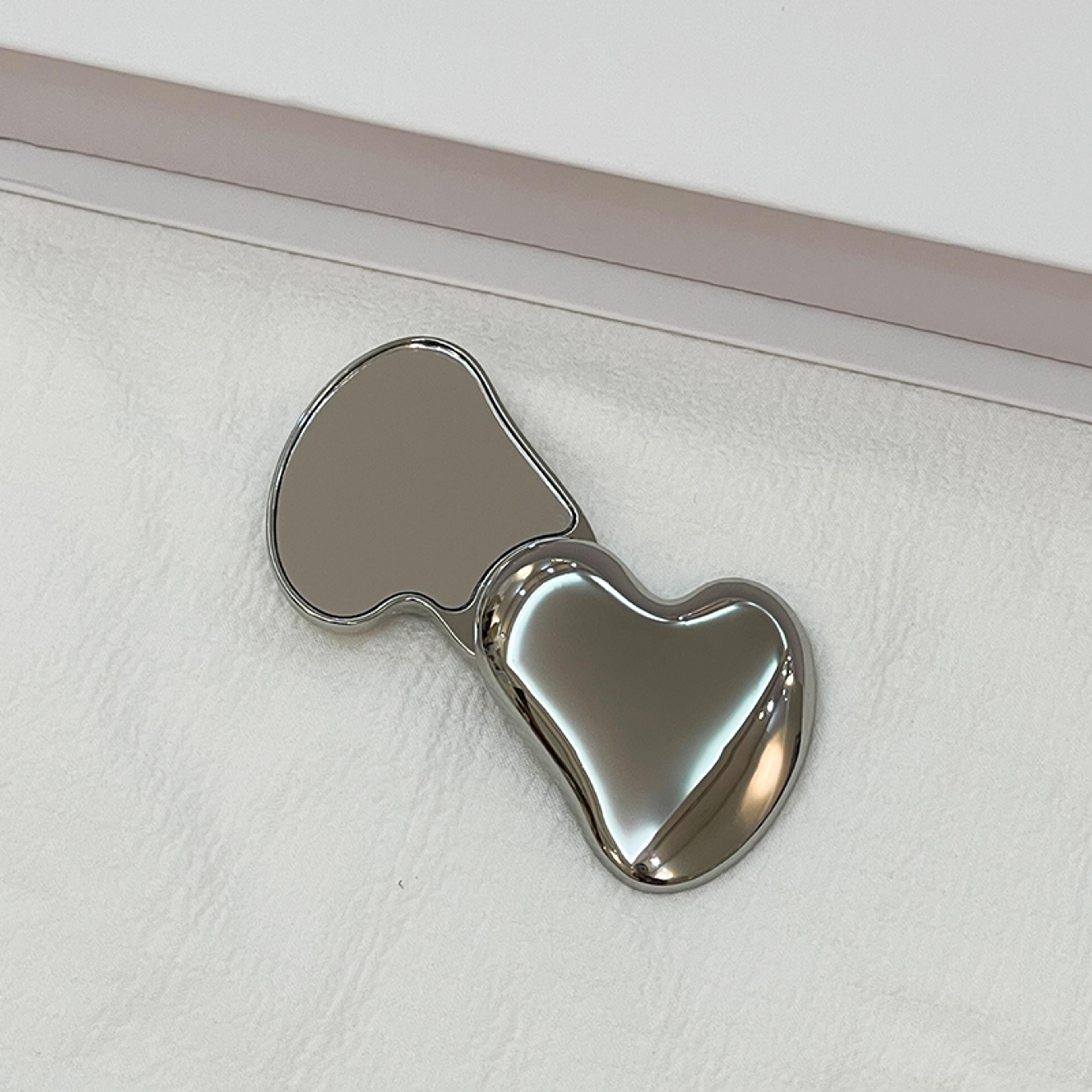 heart shape makeup mirror portable compact cosmetic mirror with rotating handheld design
