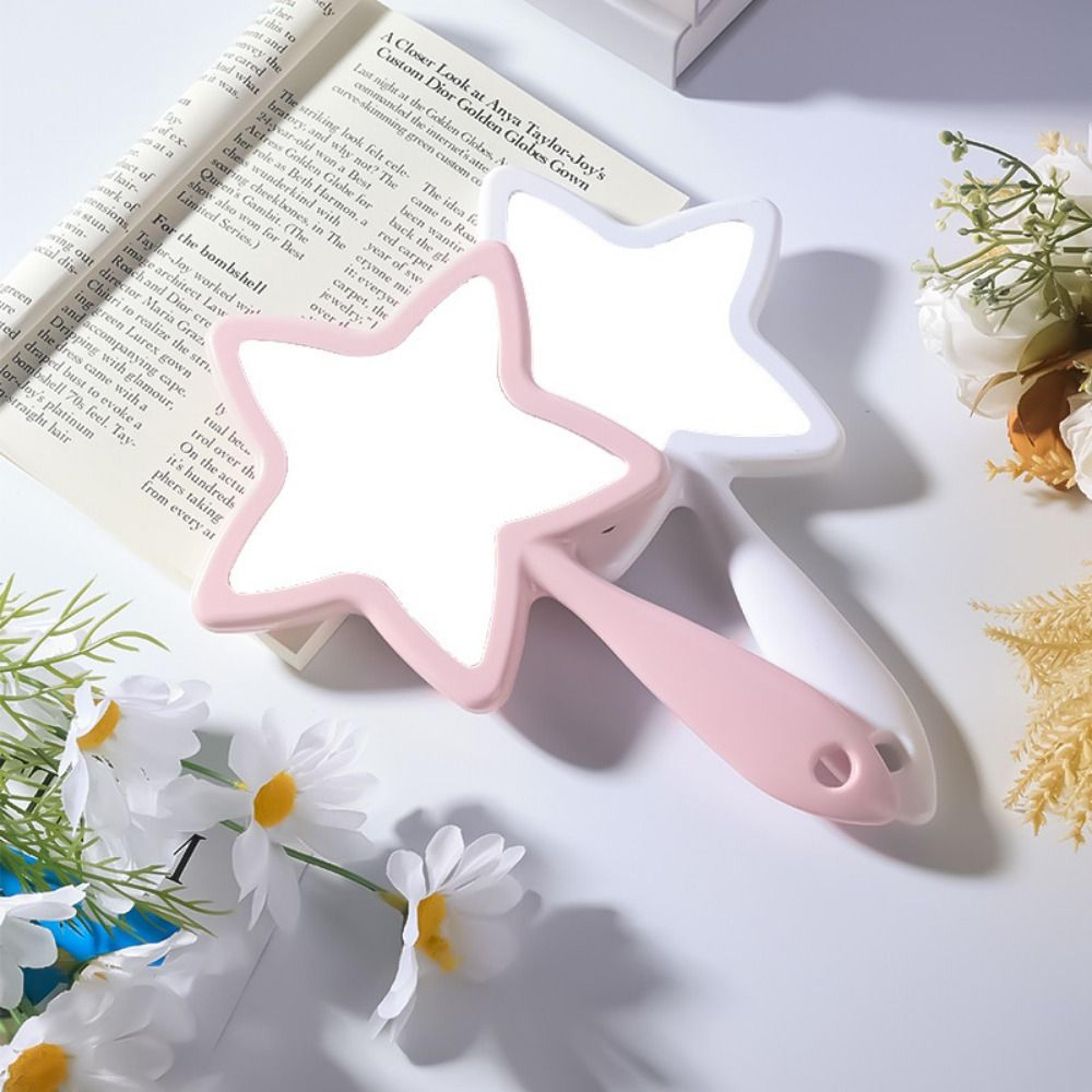 star shaped handheld makeup mirror portable beauty mirror with hanging hole hd single sided vanity mirror