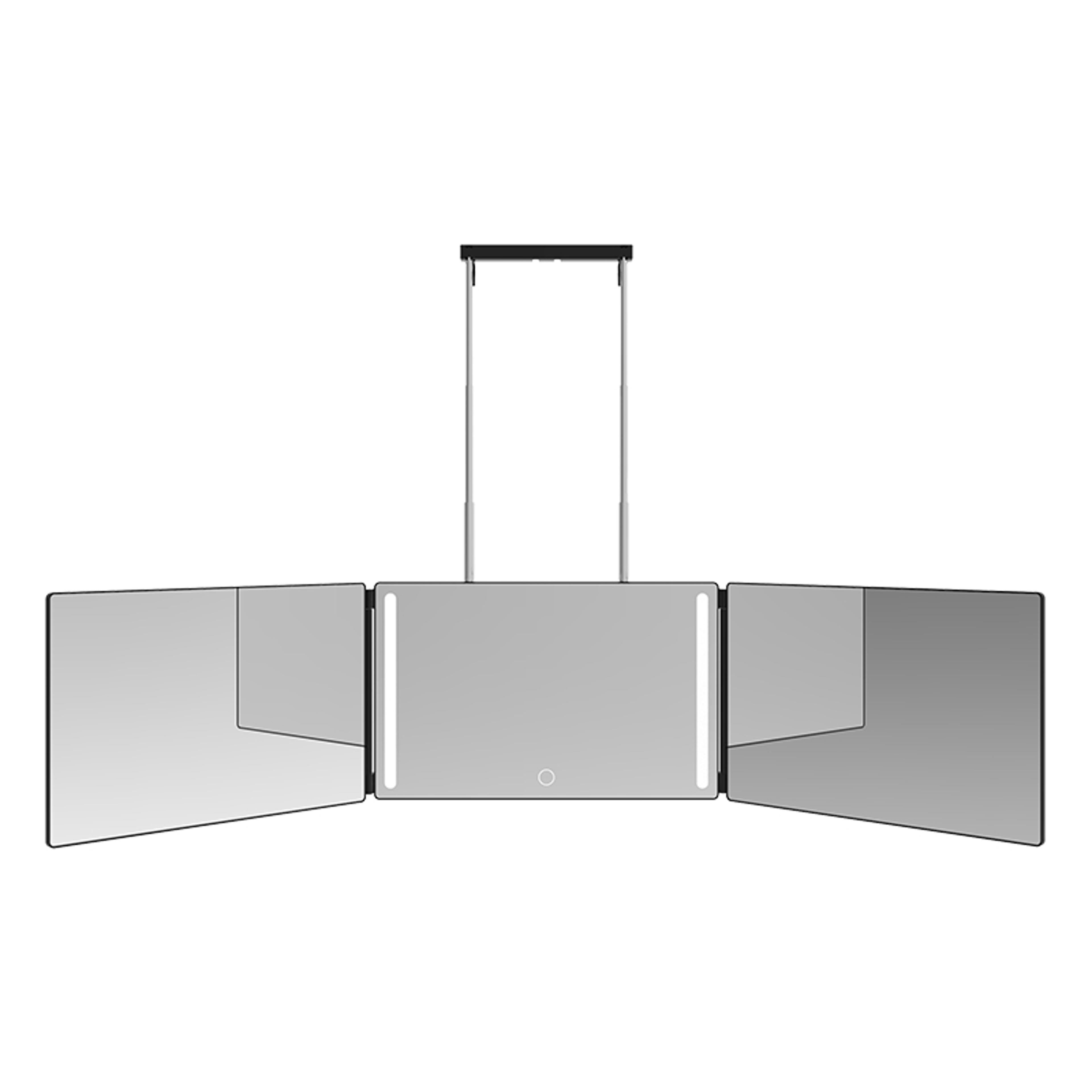 3 way haircut mirror with led lights self haircut mirror foldable door hanging barber mirror