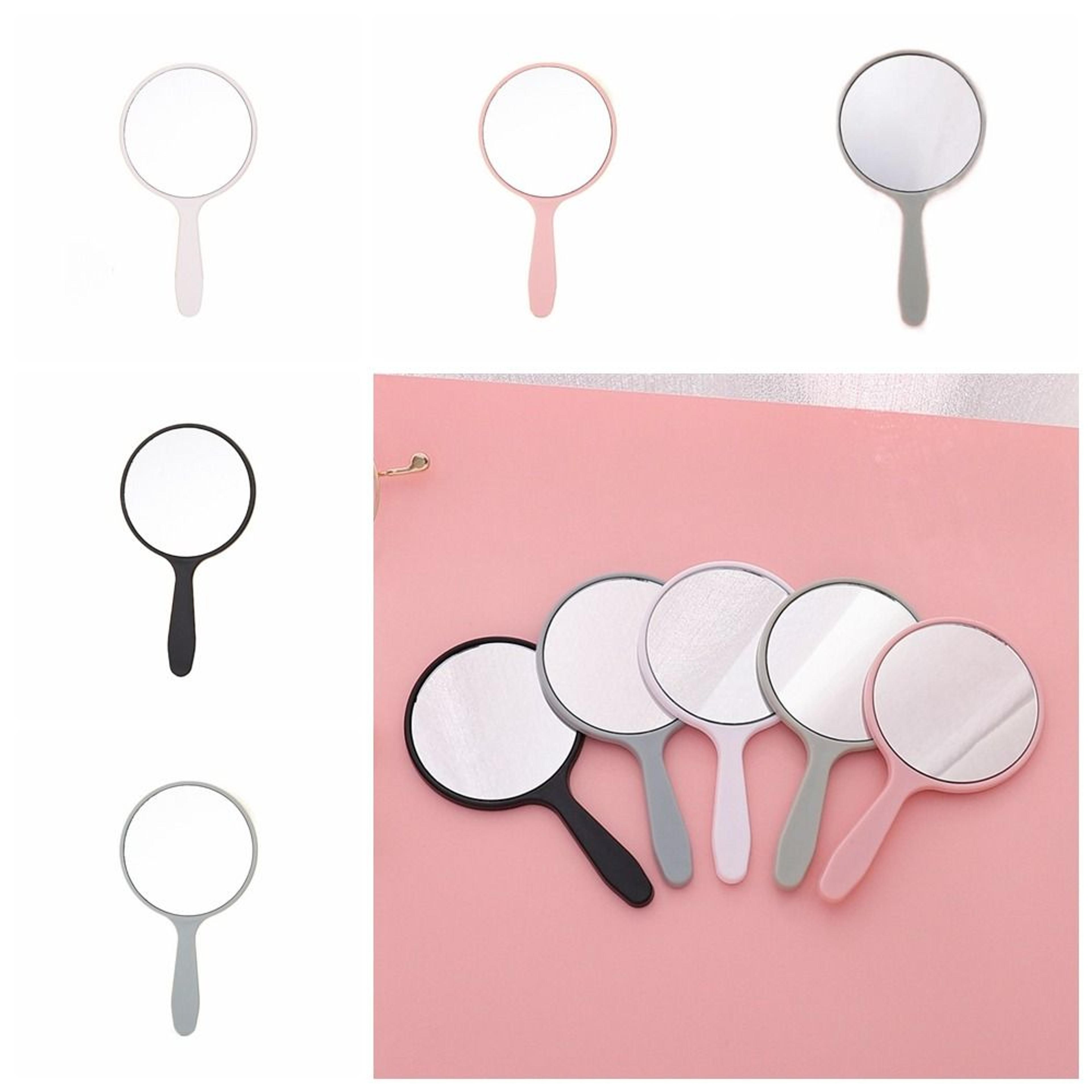 cute handheld makeup mirror with handle portable round travel mirror for makeup & daily touch ups