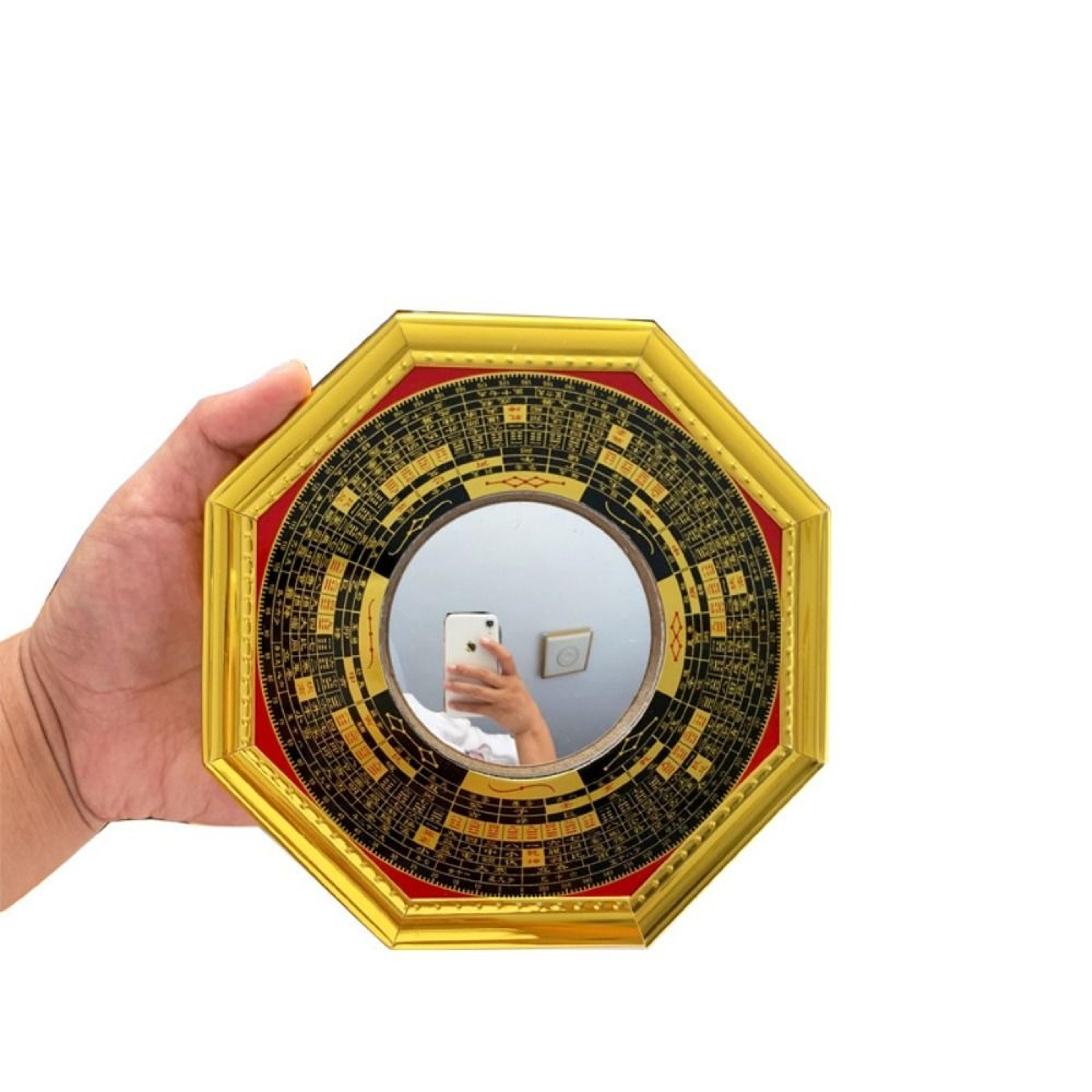 mirror octagonal protection mirror with metal frame concave convex glass