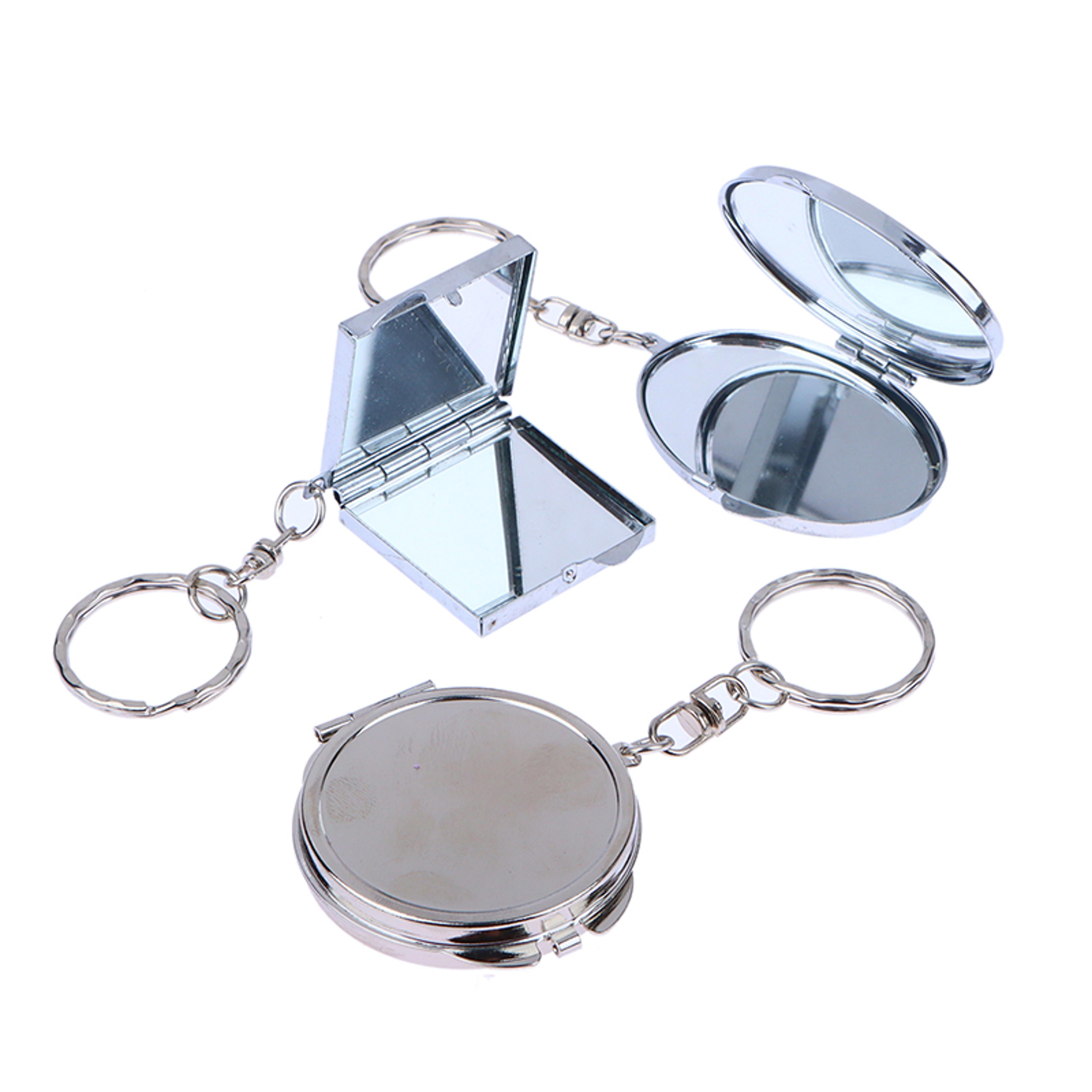 compact makeup mirror keychain double sided folding pocket mirror for travel and everyday touch ups