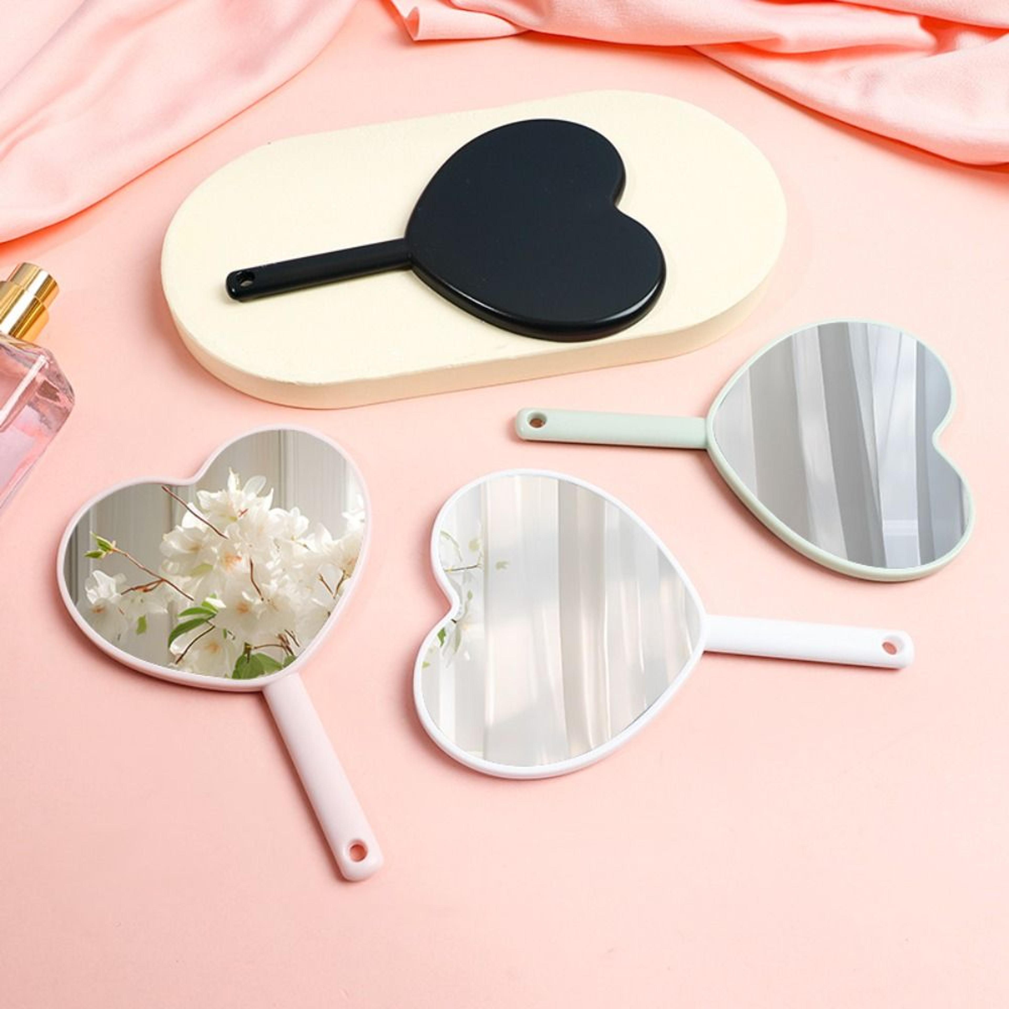 heart handheld makeup mirror portable cute vanity mirror for travel and daily beauty touch ups