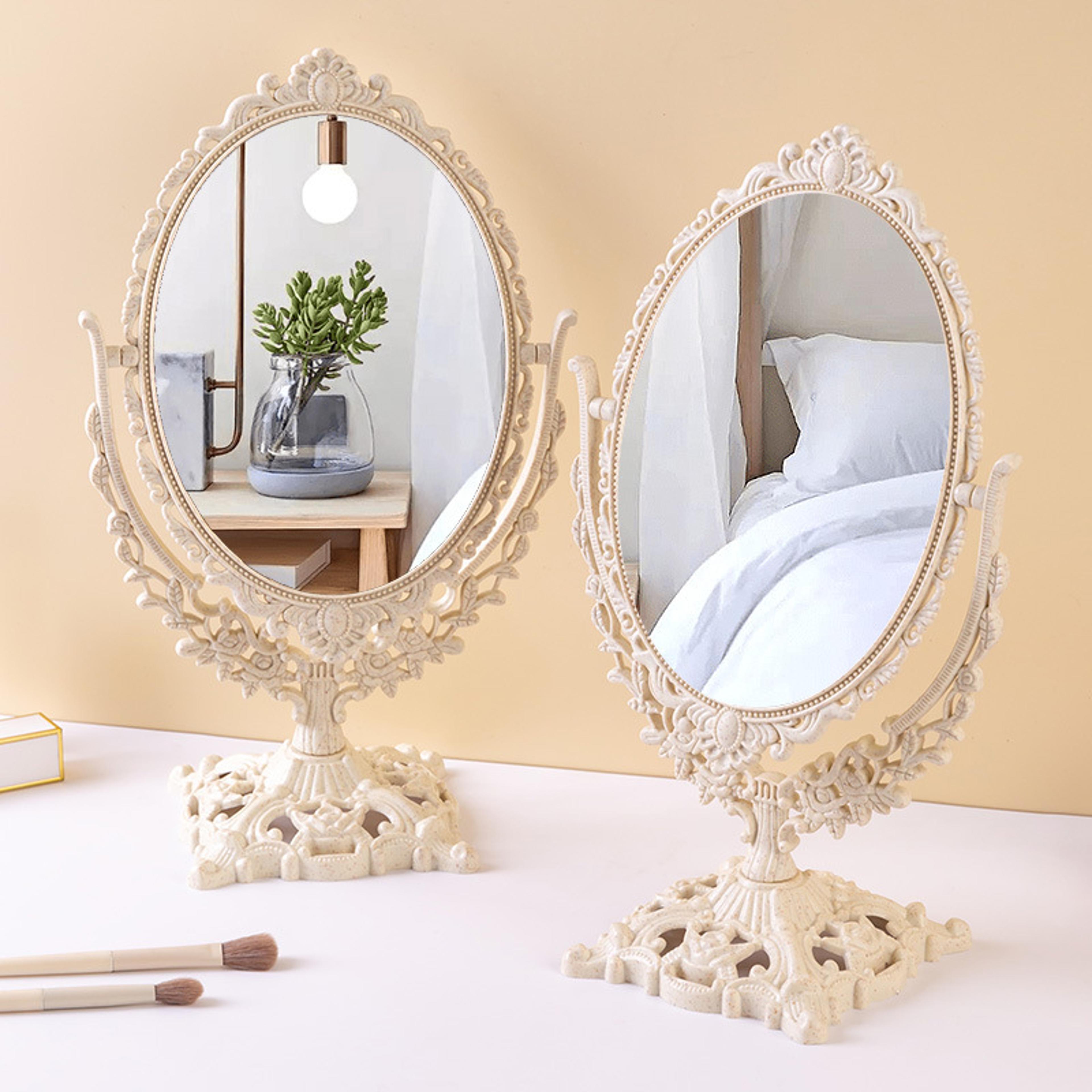 vintage makeup mirror 360° rotating desktop vanity mirror for makeup & skincare