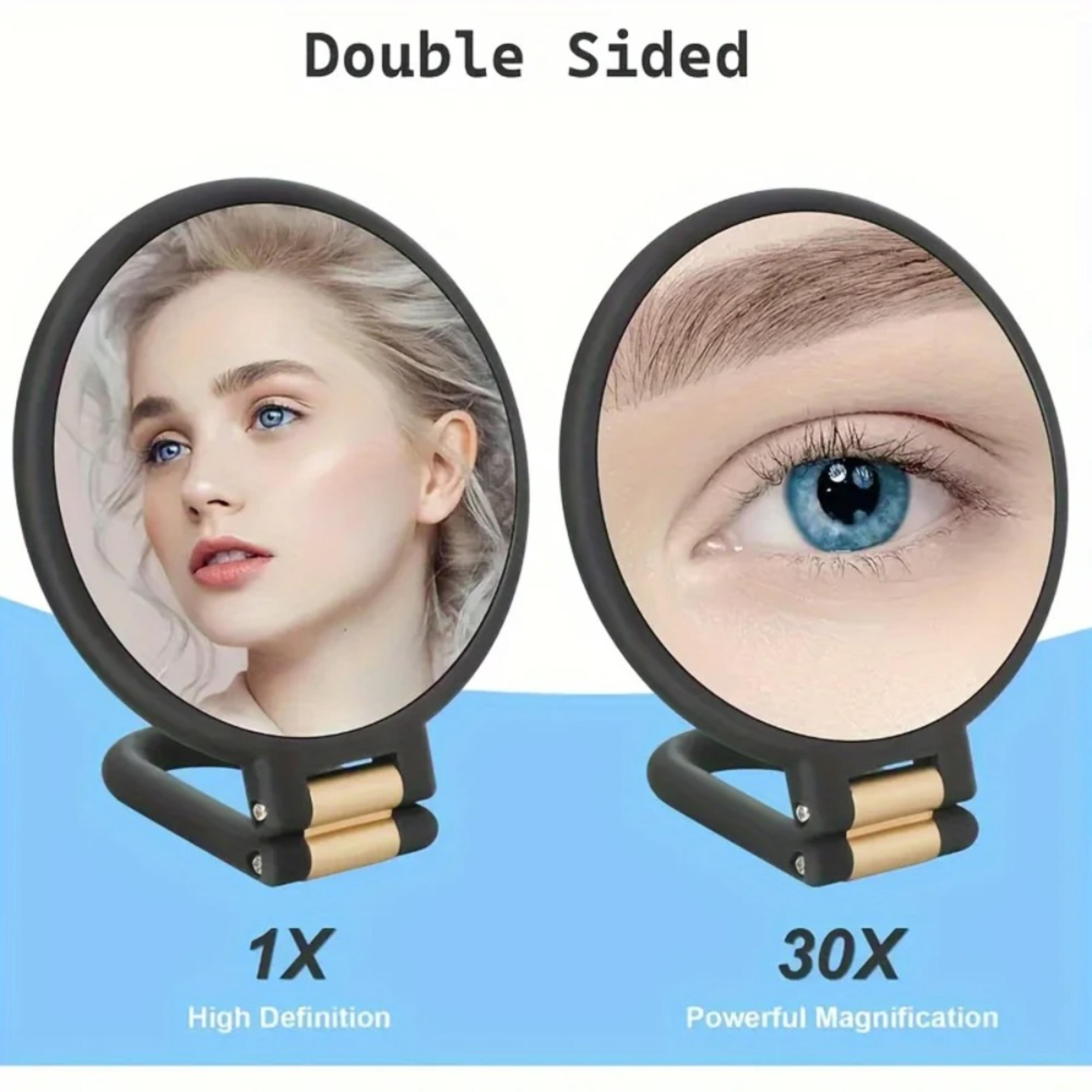 adjustable travel makeup mirror with magnification dual-sided handheld vanity mirror