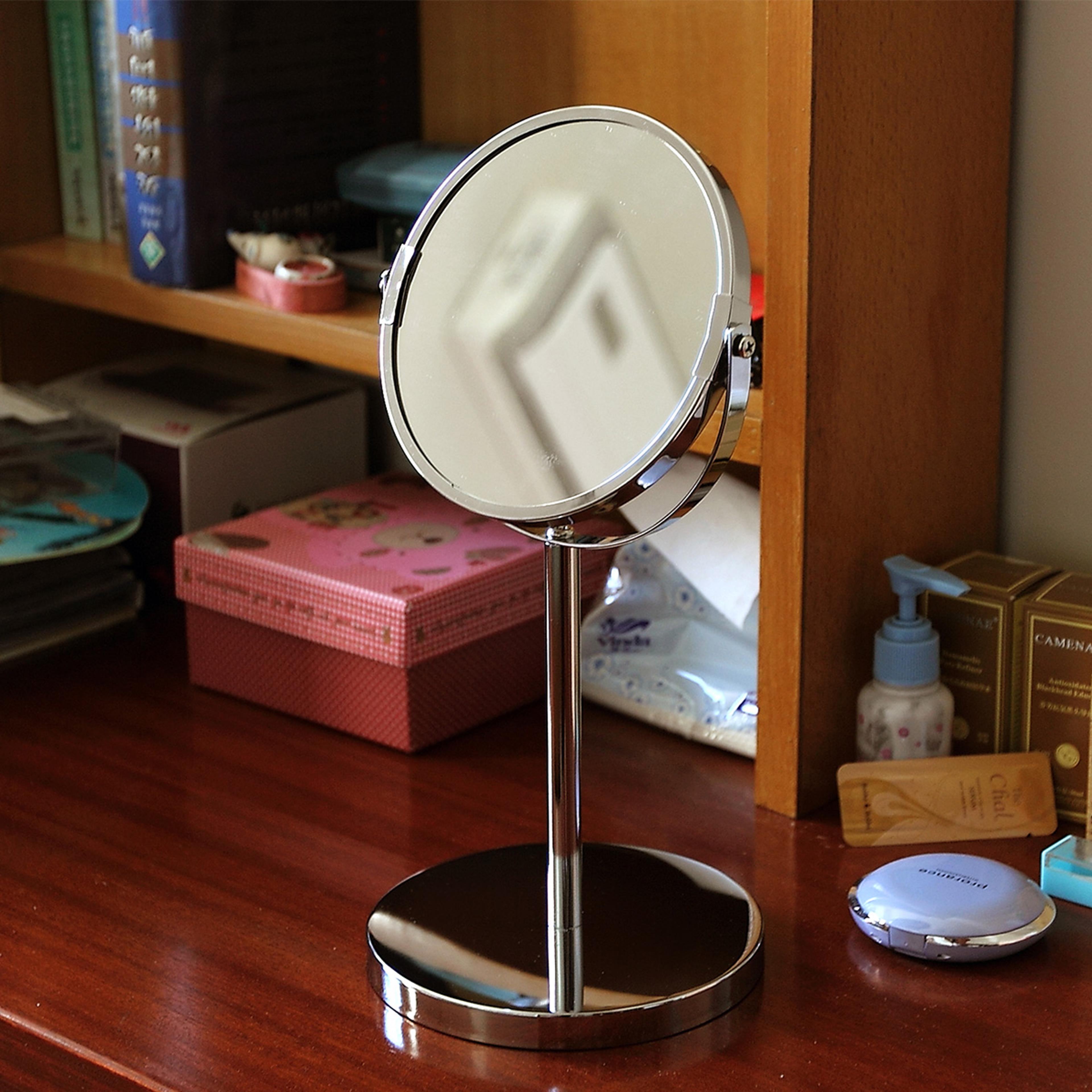 magnifying makeup mirror with stand double sided tabletop vanity mirror 360 swivel
