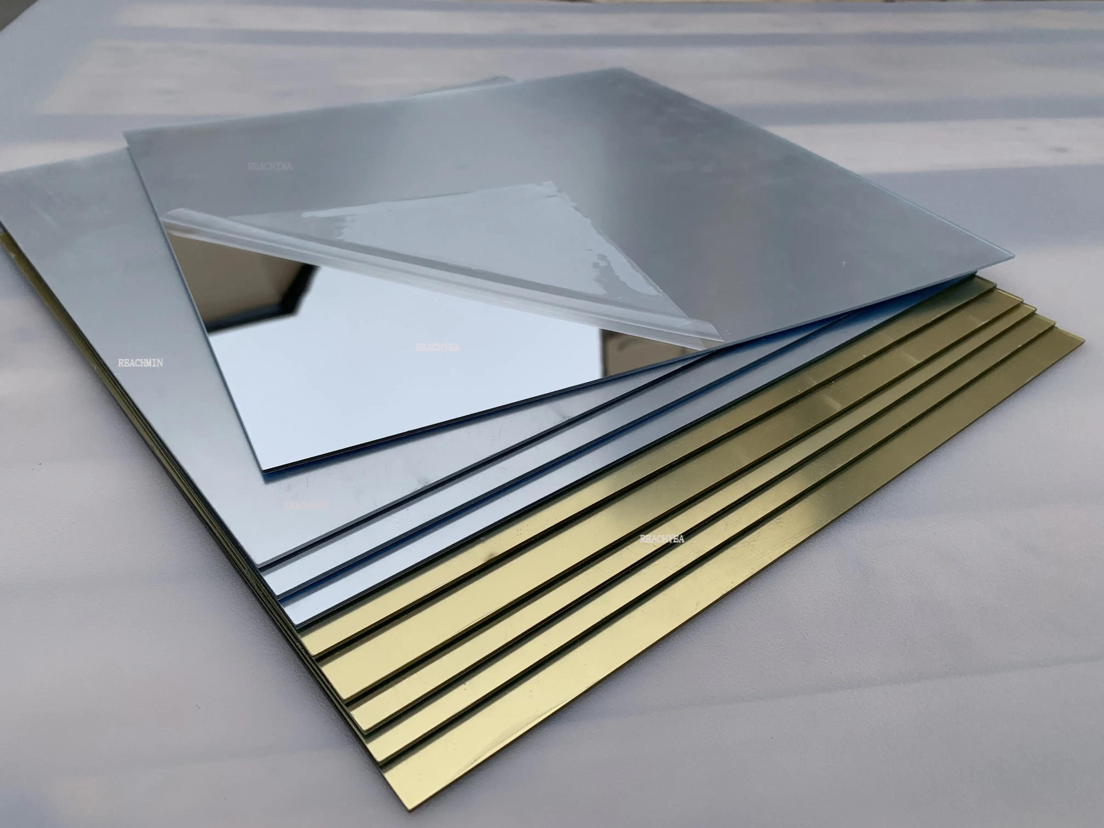 gold acrylic mirror sheet set 5 pack decorative mirror acrylic panels for diy wall decor