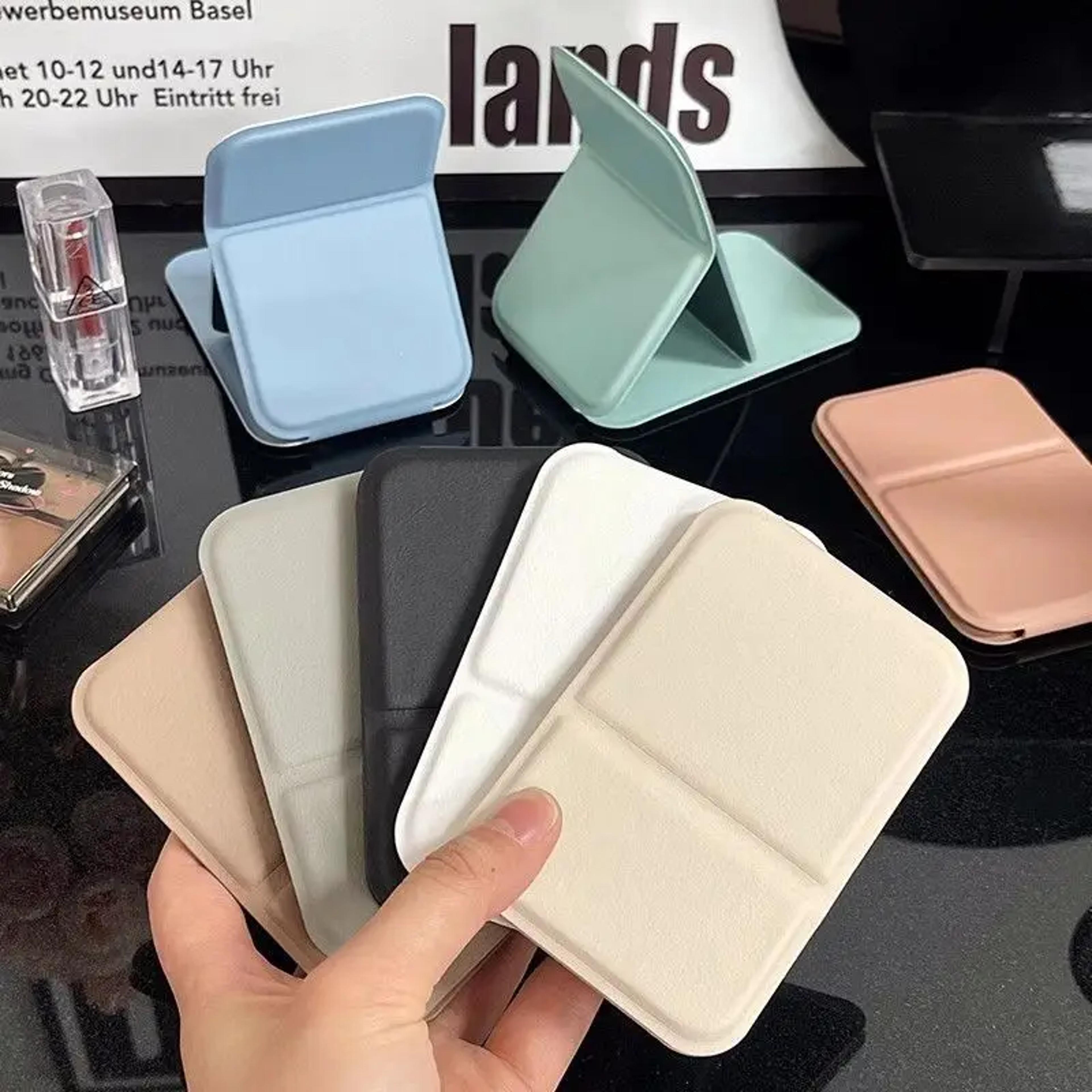 portable makeup mirror foldable makeup mirror compact pocket mirror with pu leather cover