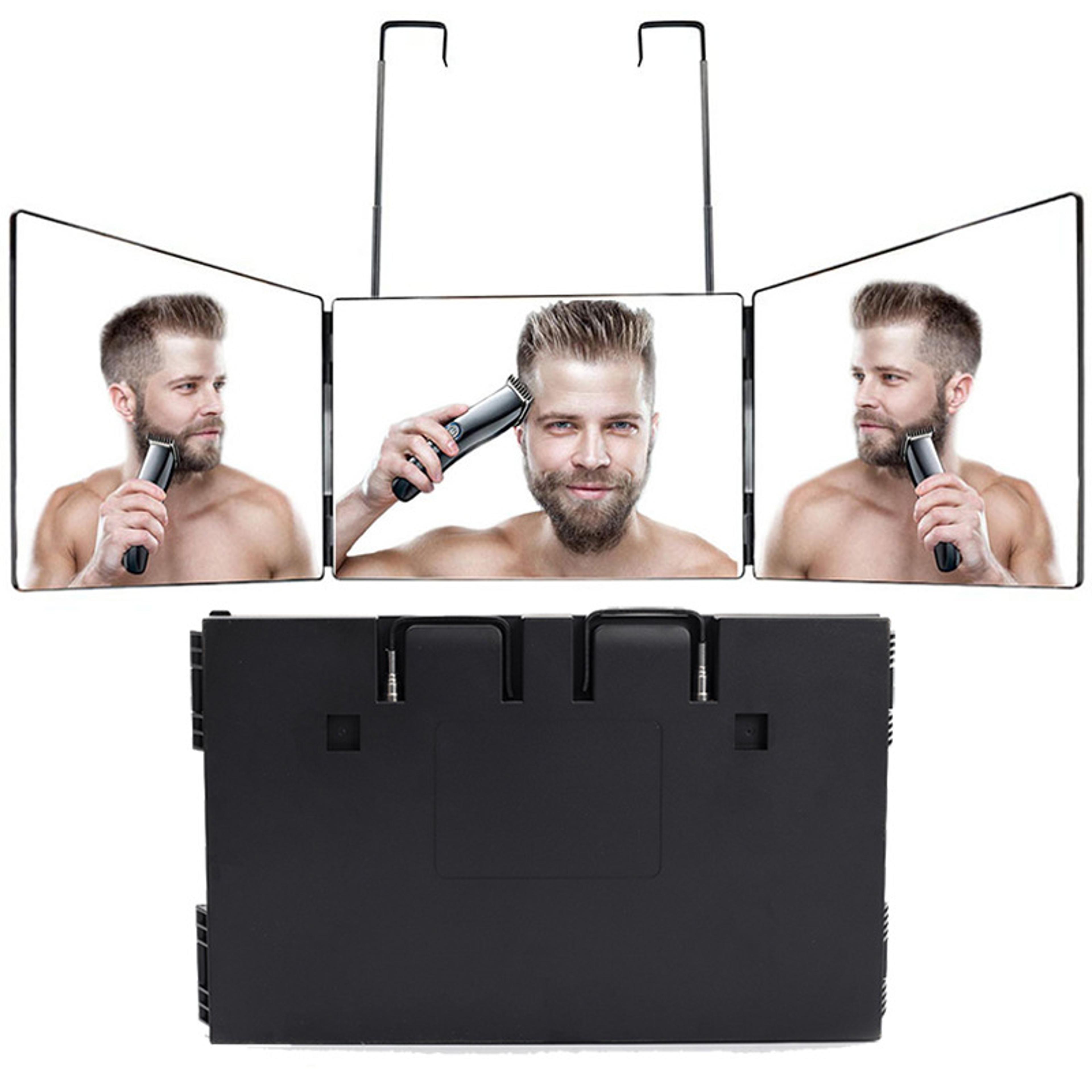 trifold barber mirror adjustable 3 way mirror for self haircut with hd glass