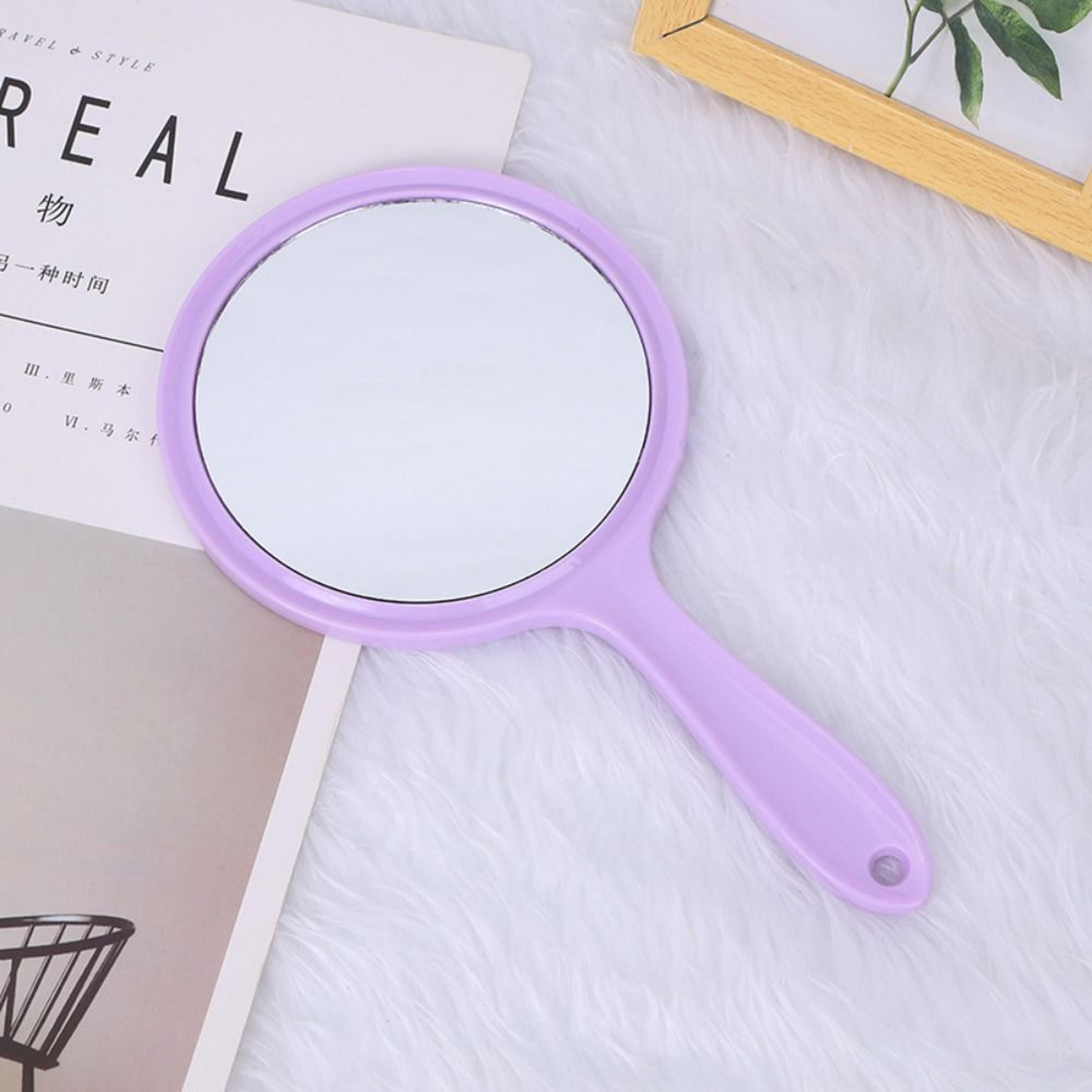 portable handheld makeup mirror with 3x magnifying double sided mirror for travel & daily beauty