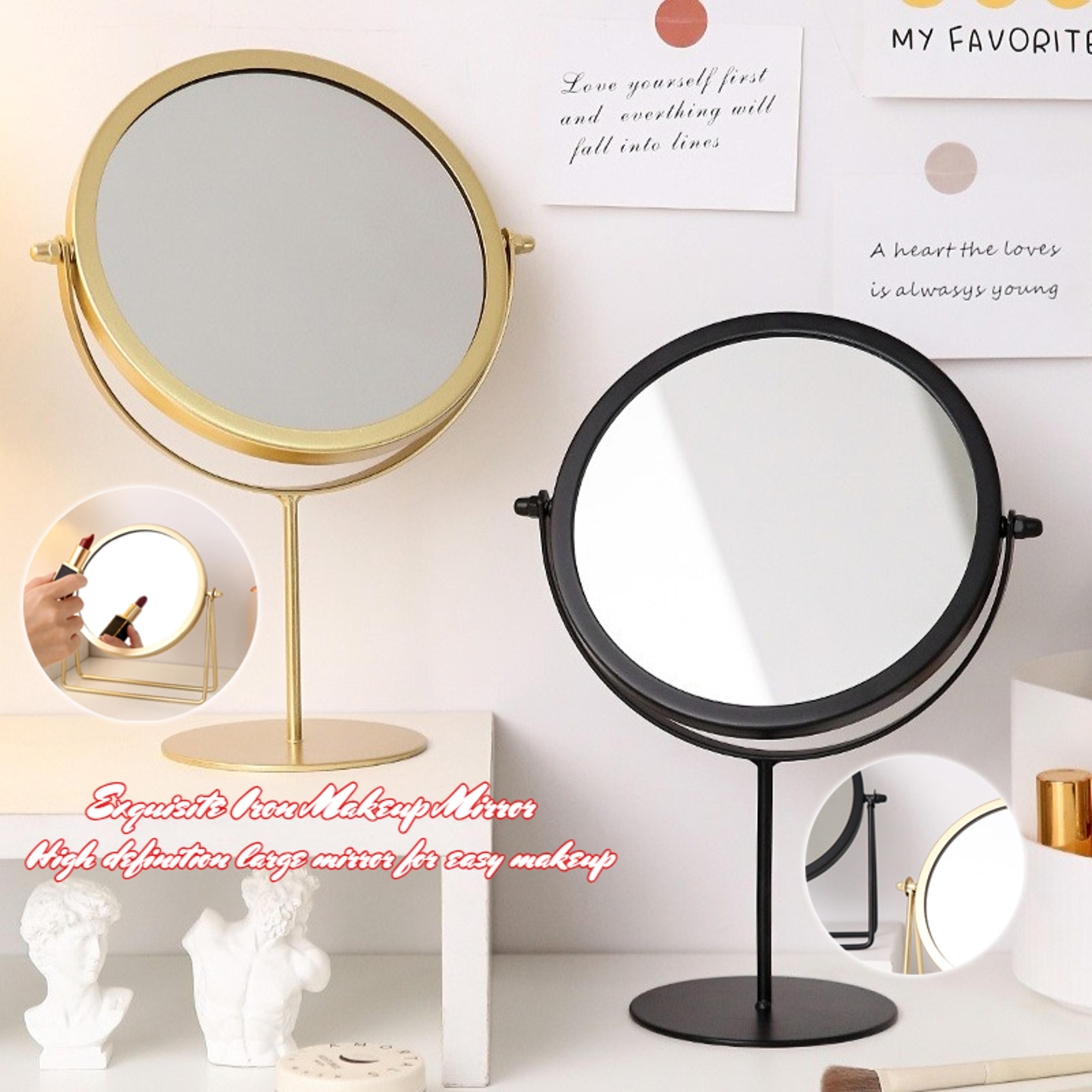 nordic makeup mirror with 360° rotation hd desktop mirror for vanity, skincare & daily makeup