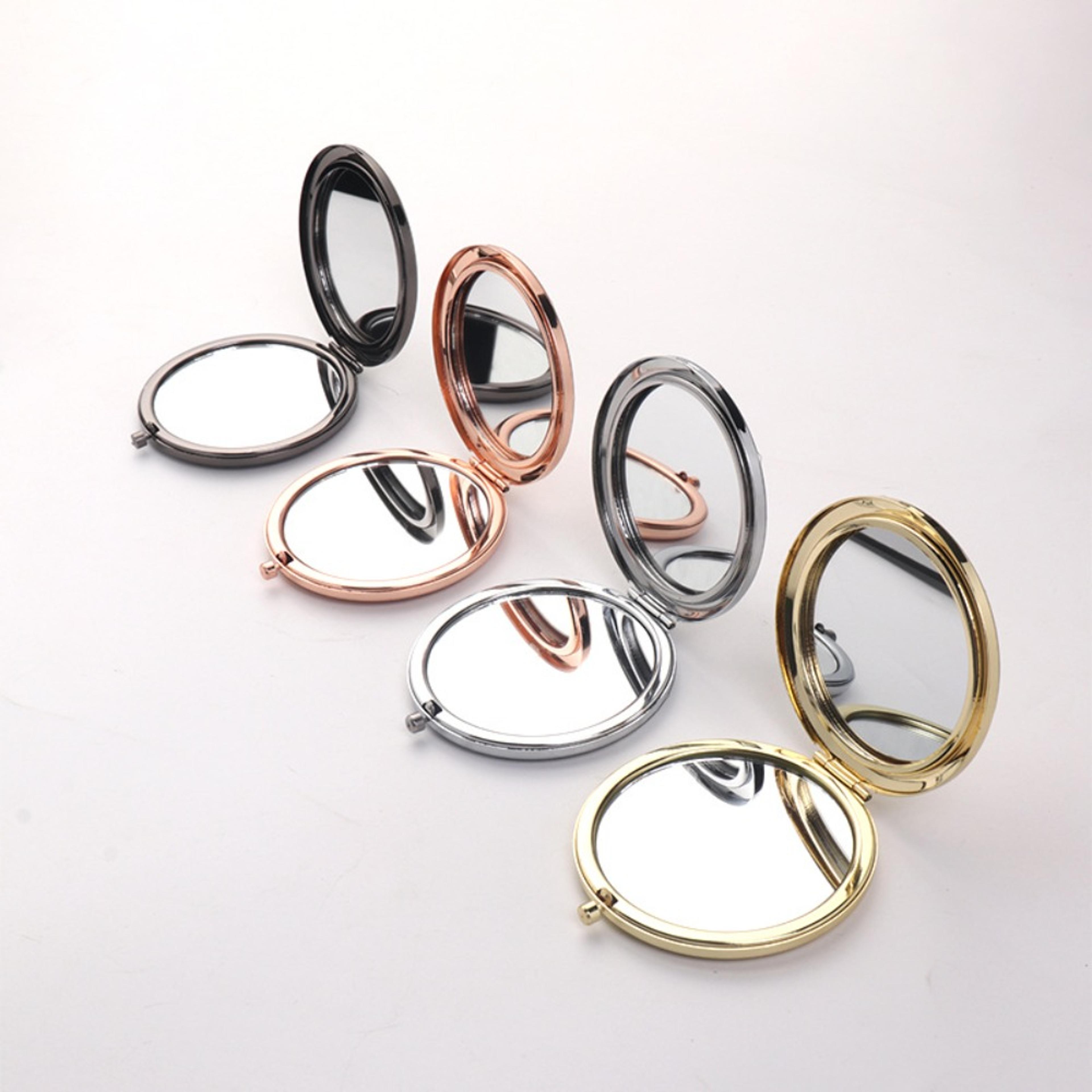 portable makeup mirror compact pocket mirror with double sided magnifying mirror for travel touch ups