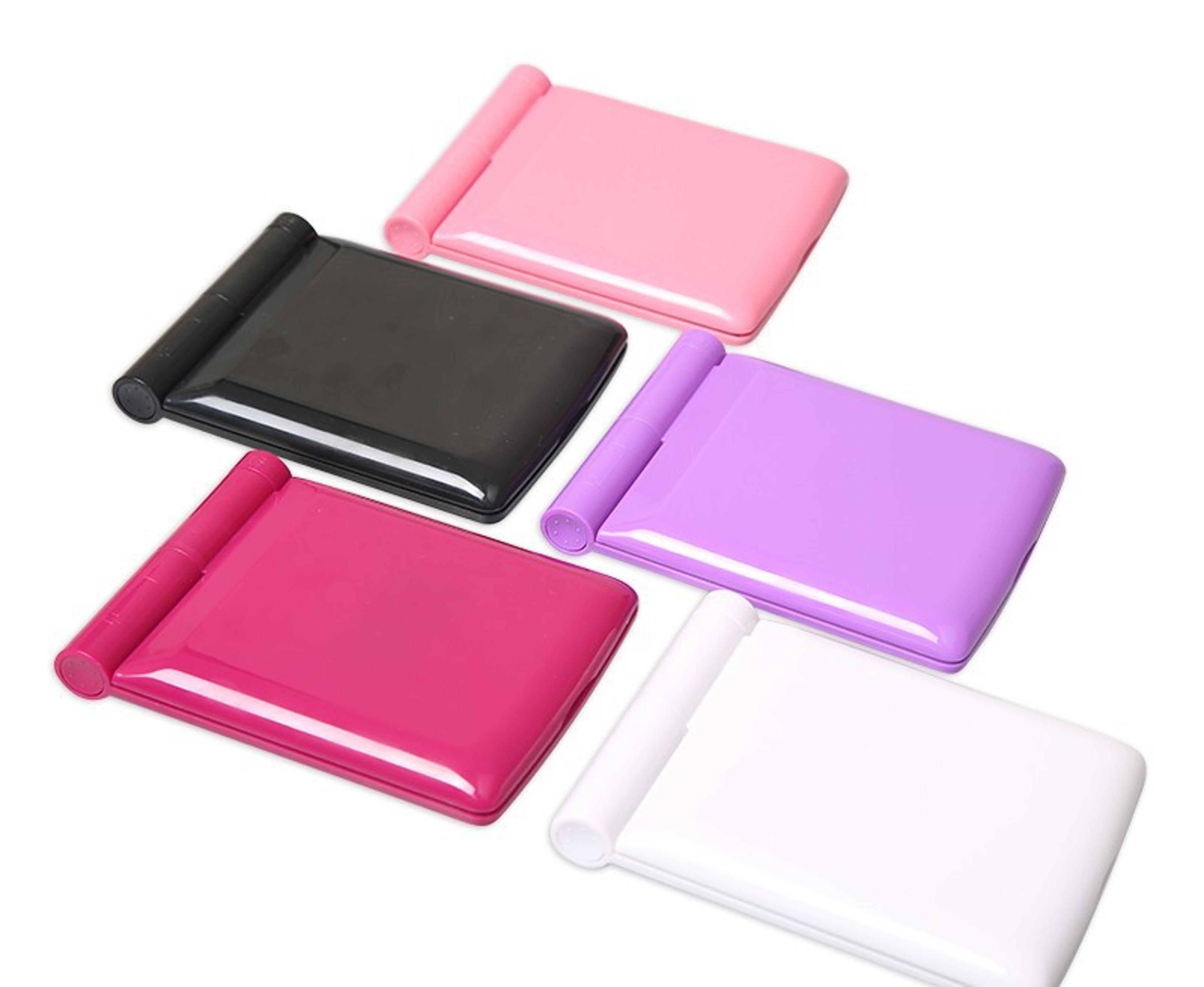 portable led makeup mirror with foldable stand travel lighted compact vanity mirror