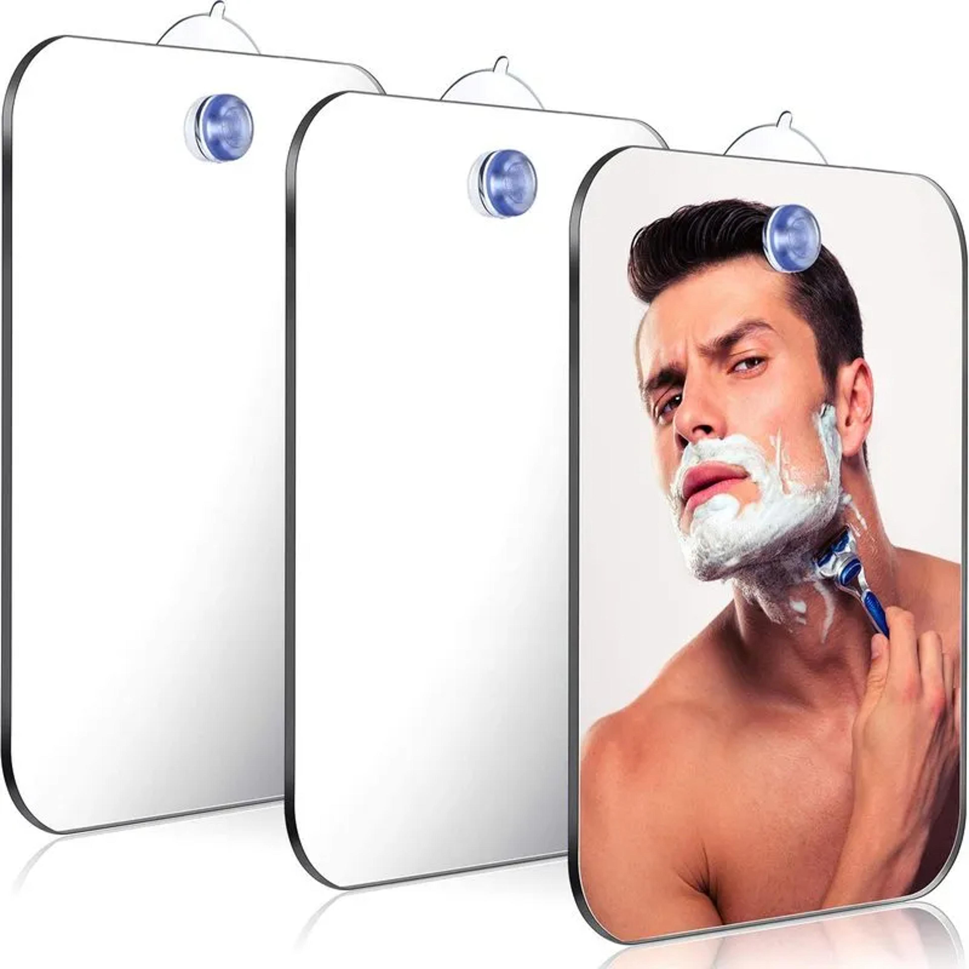 portable shower mirror with suction cup acrylic travel shaving & makeup mirror