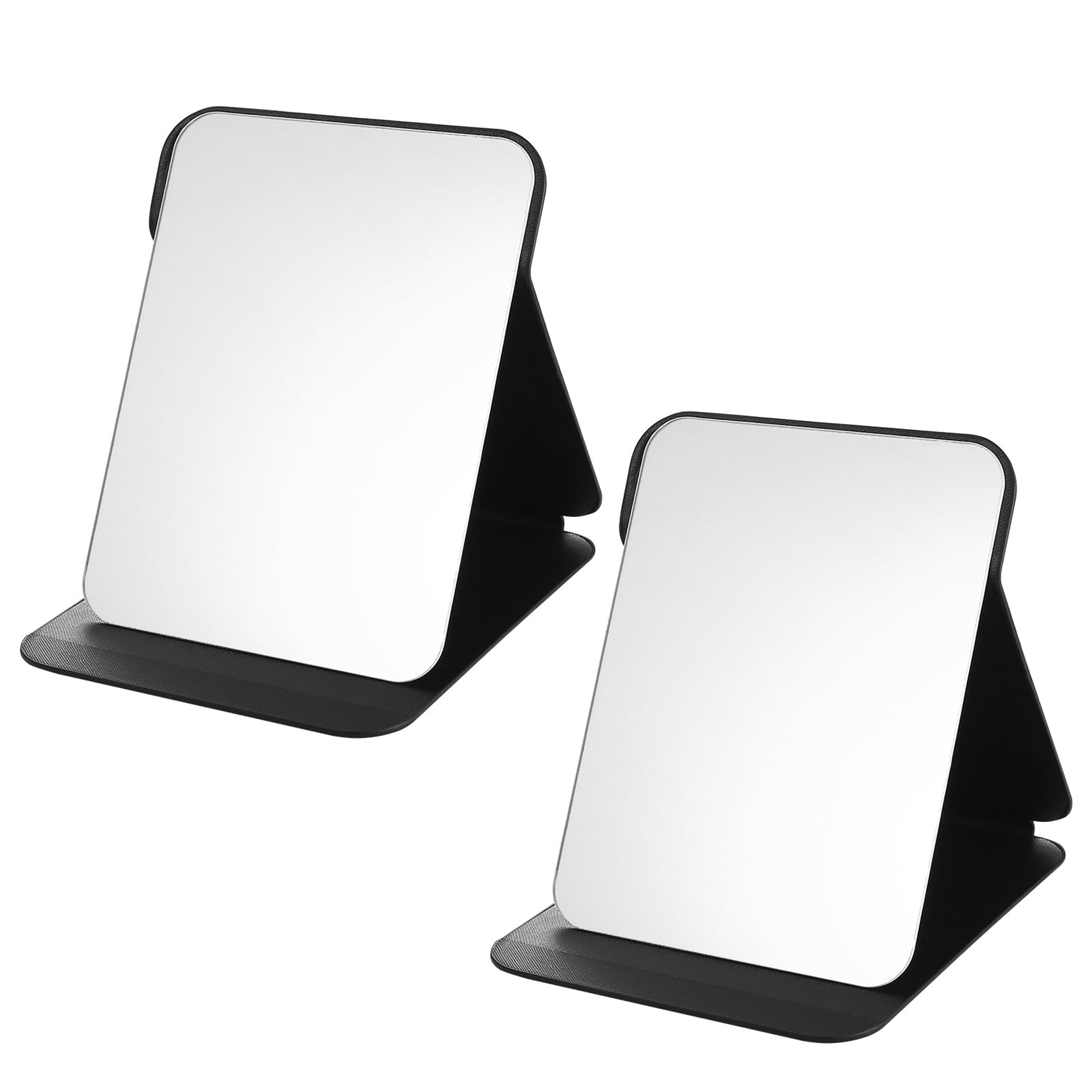 portable folding makeup mirror with pu leather cover desktop travel makeup mirror for vanity