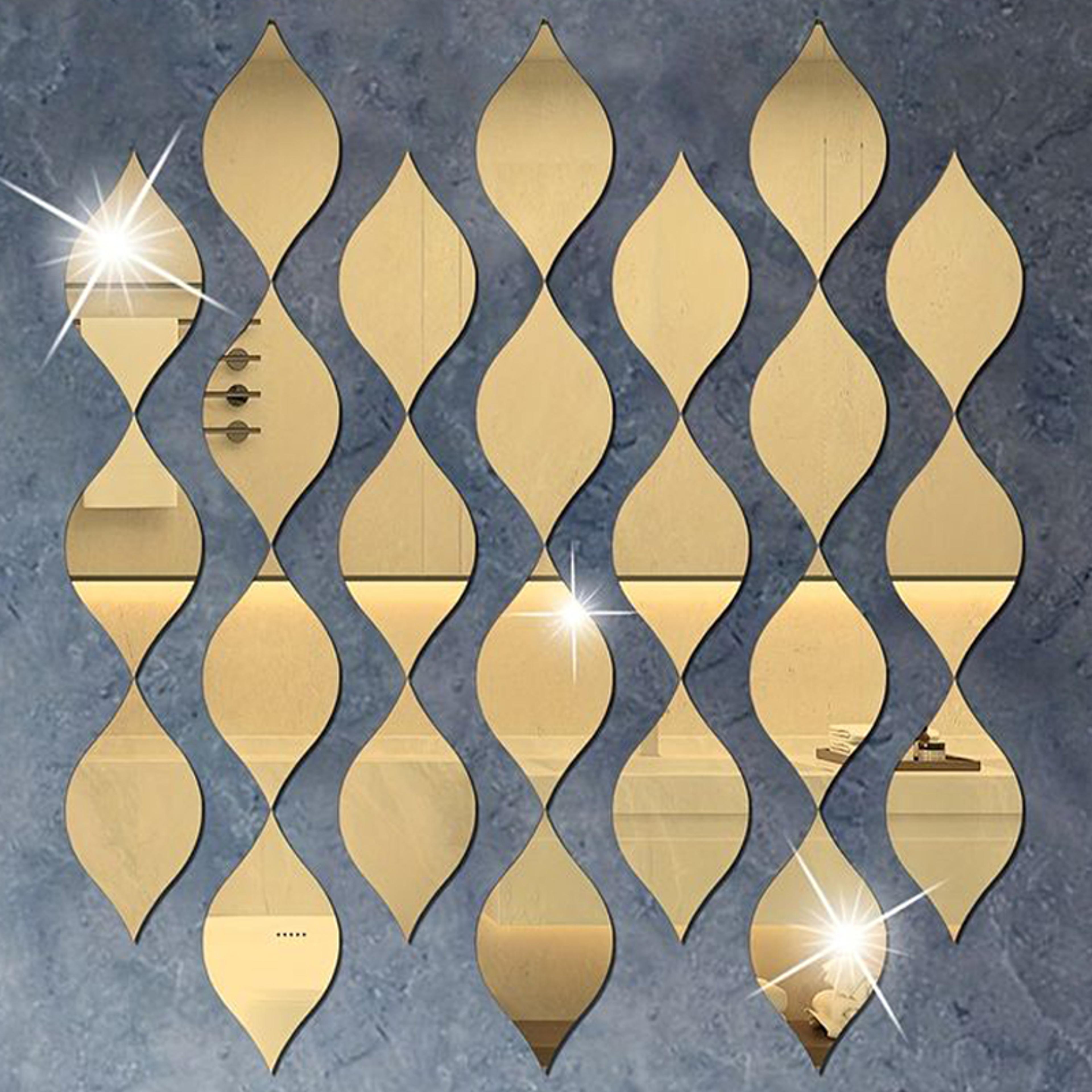 teardrop acrylic mirror wall stickers 3d self adhesive diy wall decor for living room & bedroom