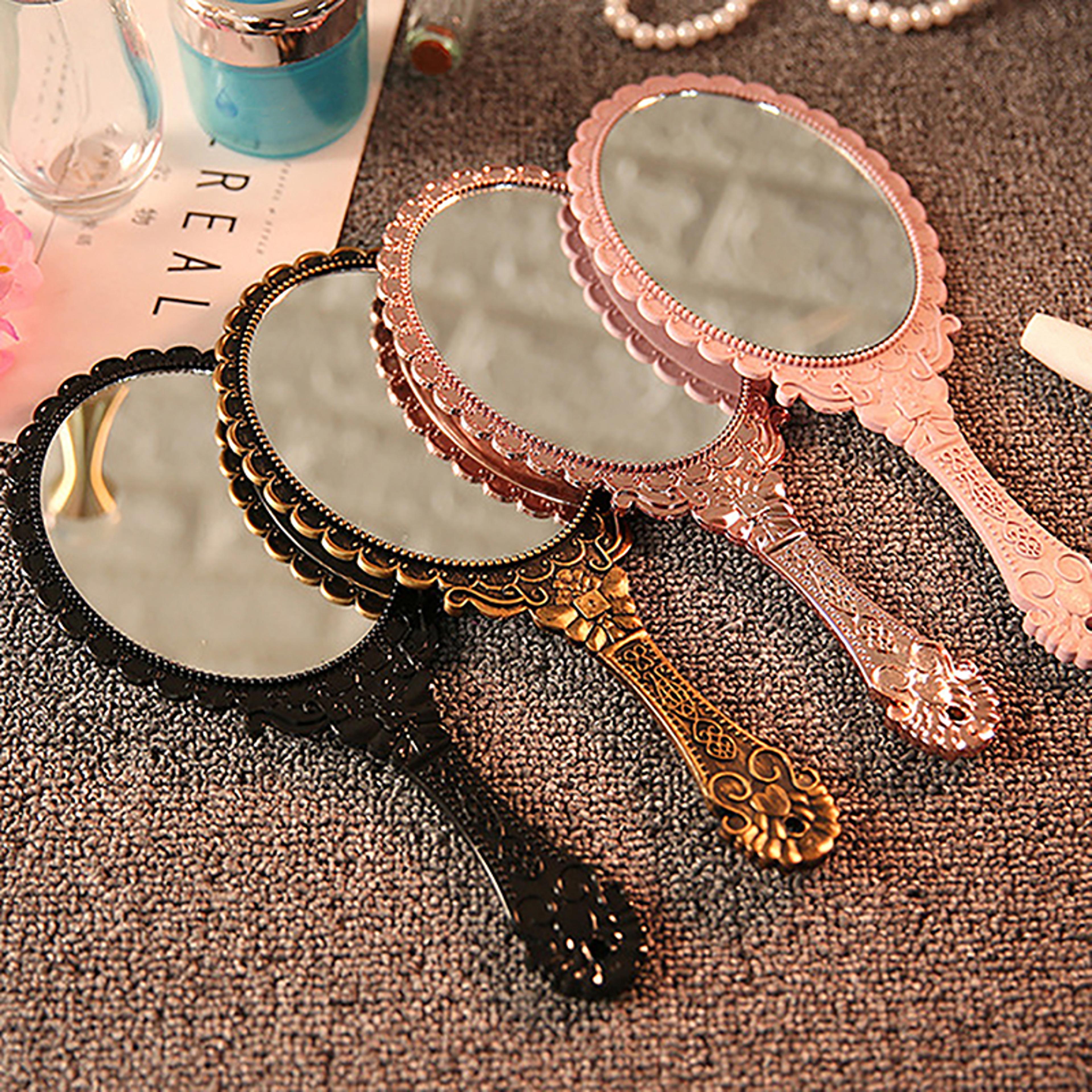 vintage handheld makeup mirror portable vanity mirror with elegant lace frame