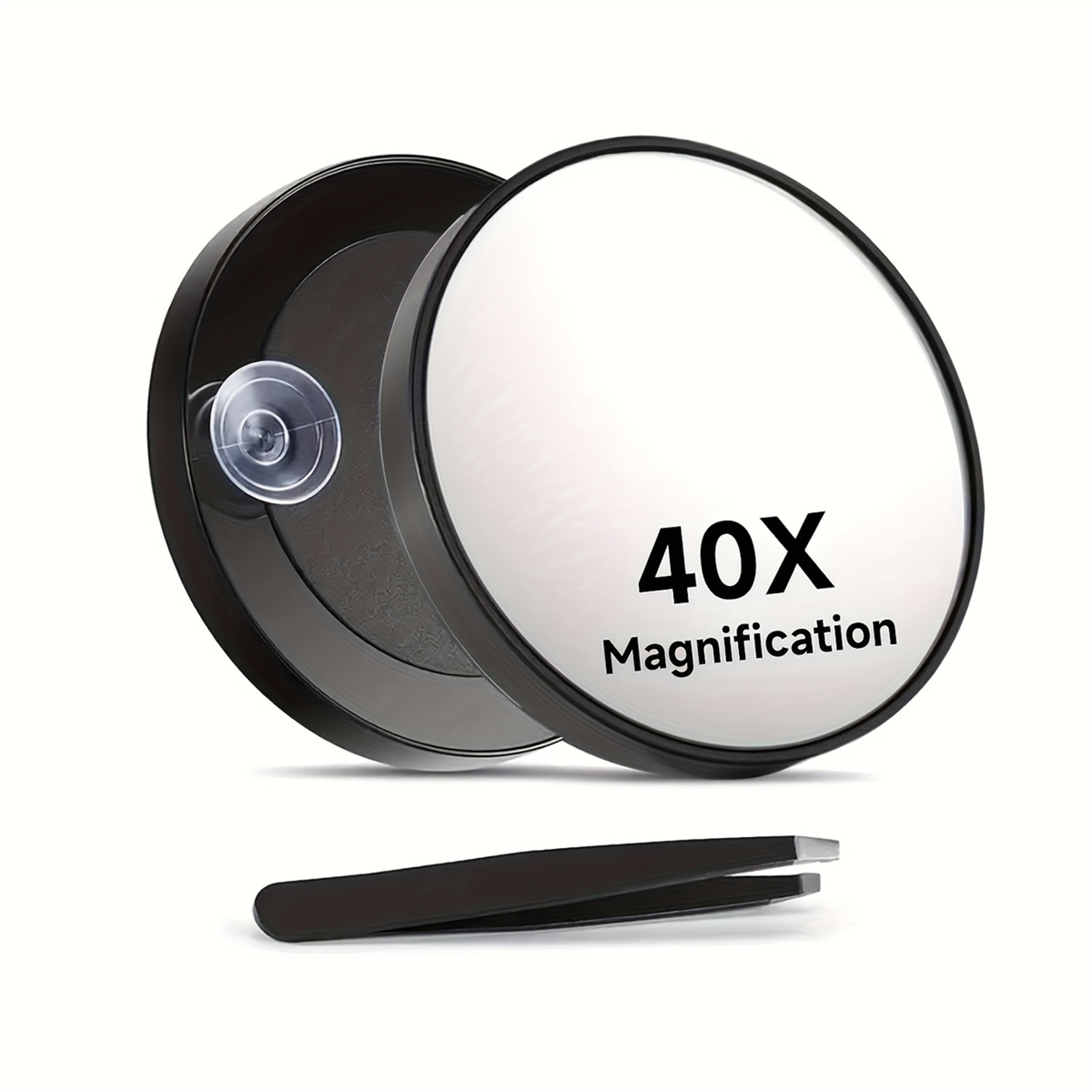 magnifying mirror with suction cup & tweezers travel compact makeup mirror for precision grooming