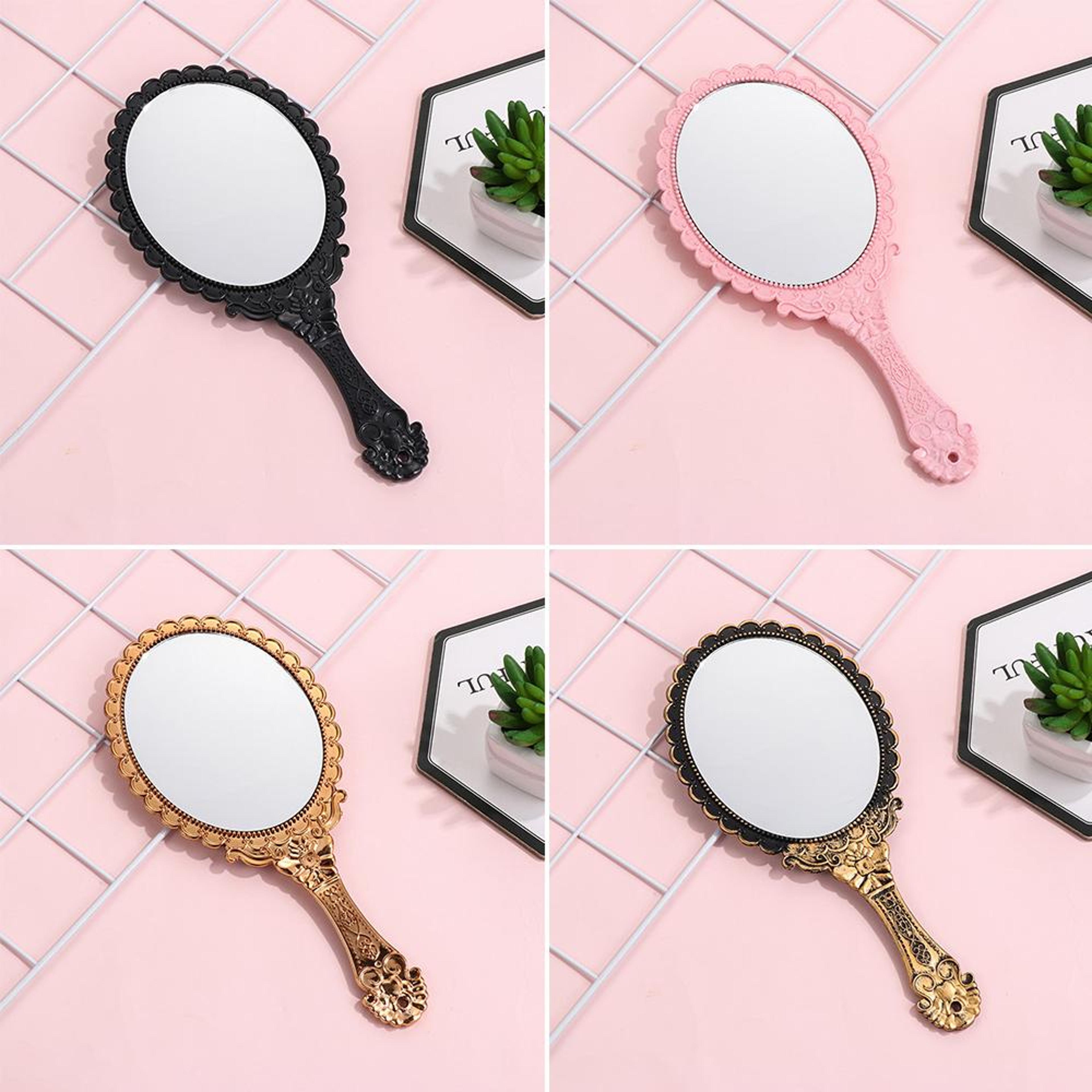 vintage oval handheld makeup mirror decorative vanity mirror for beauty & makeup